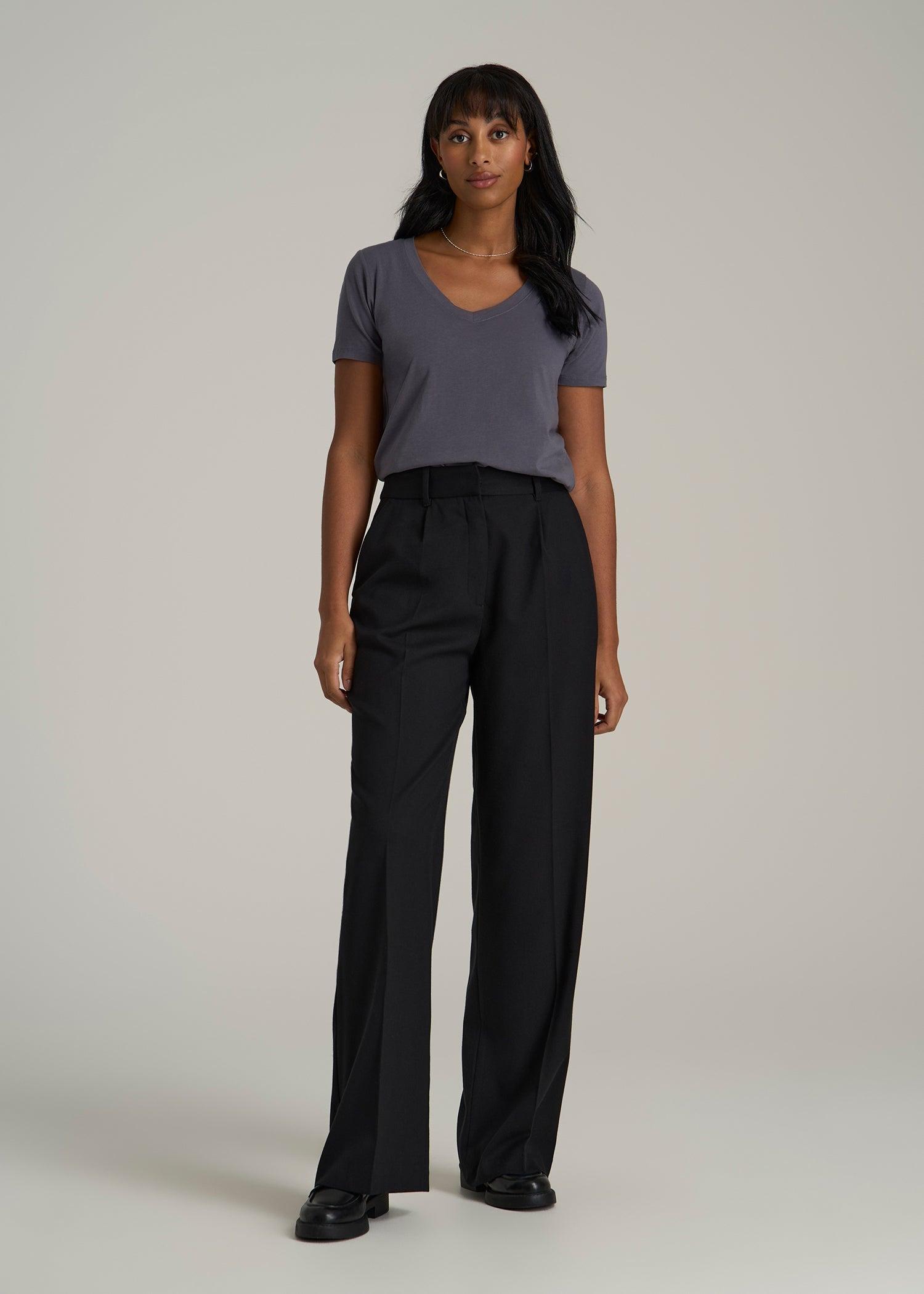 Scoop V-Neck Tee for Tall Women in Charcoal Female Product Image