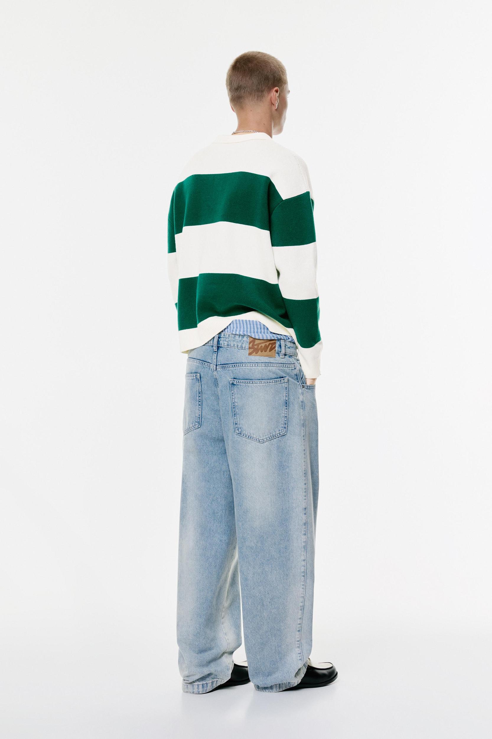 Long sleeve striped polo shirt Product Image