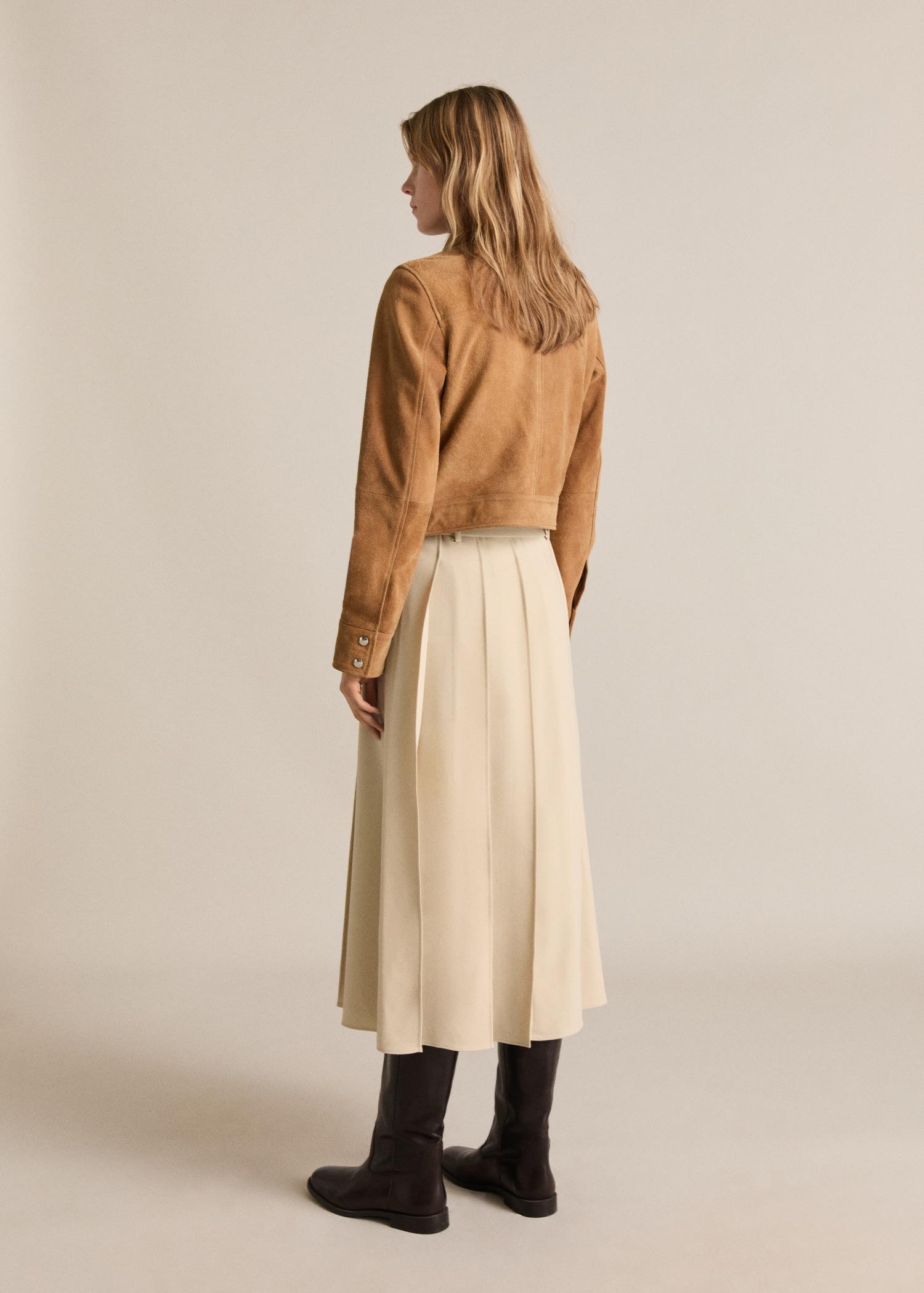 Suede leather jacket - Women | MANGO USA Product Image