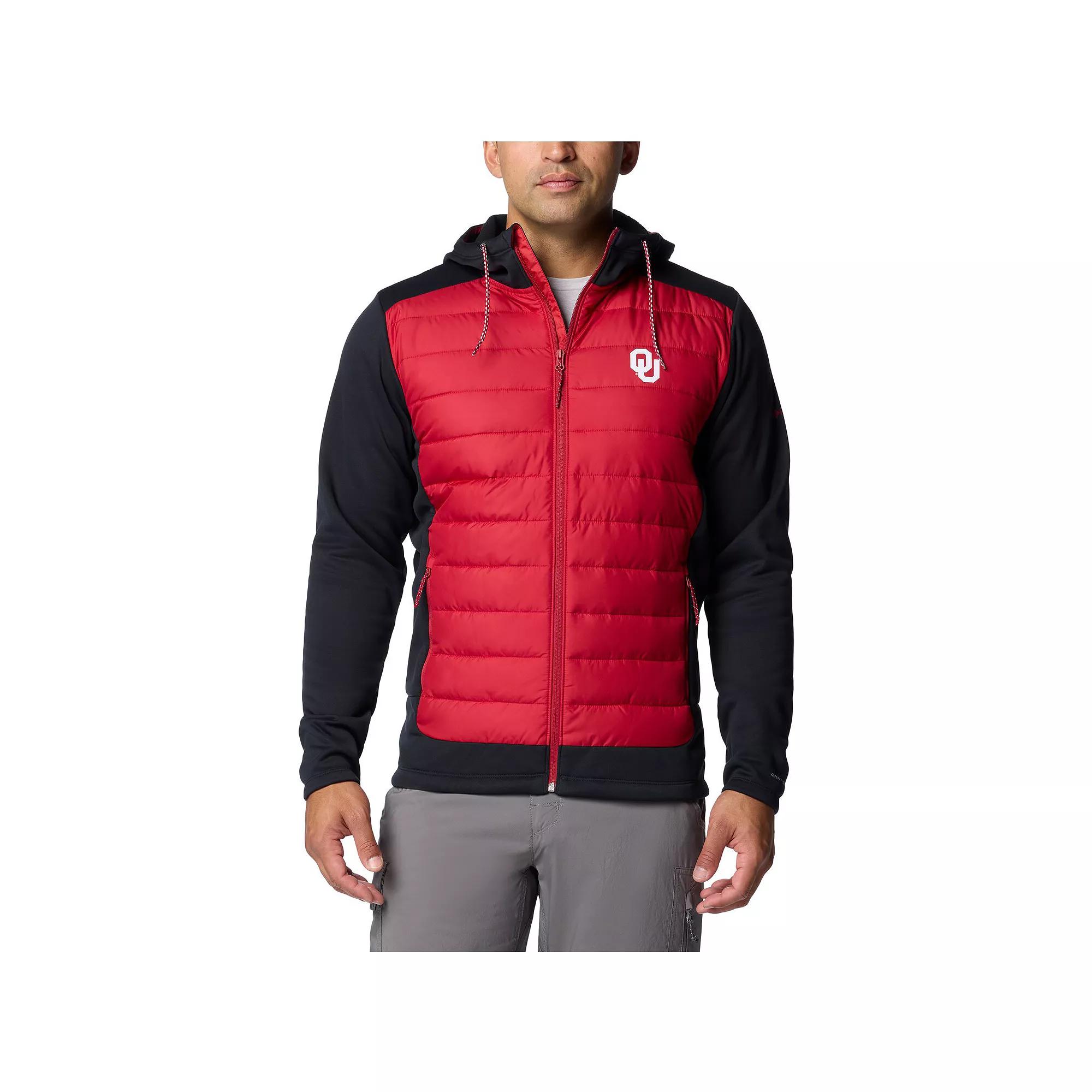 Men's Columbia Crimson/Black Oklahoma Sooners Out-Shield Hybrid Full-Zip Hoodie Jacket,  Product Image