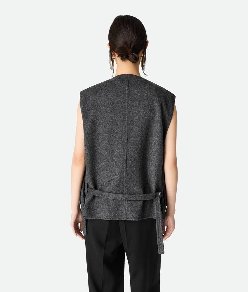 Women's Double Face Wool Gilet in Charcoal melange Product Image