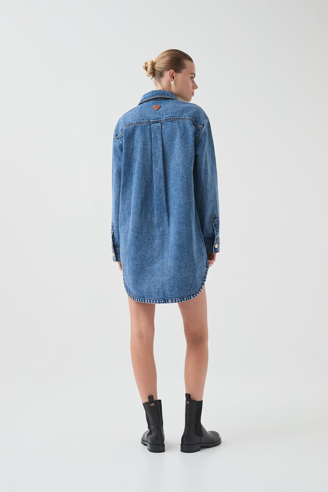 Blues Denim Shirt Dress Product Image