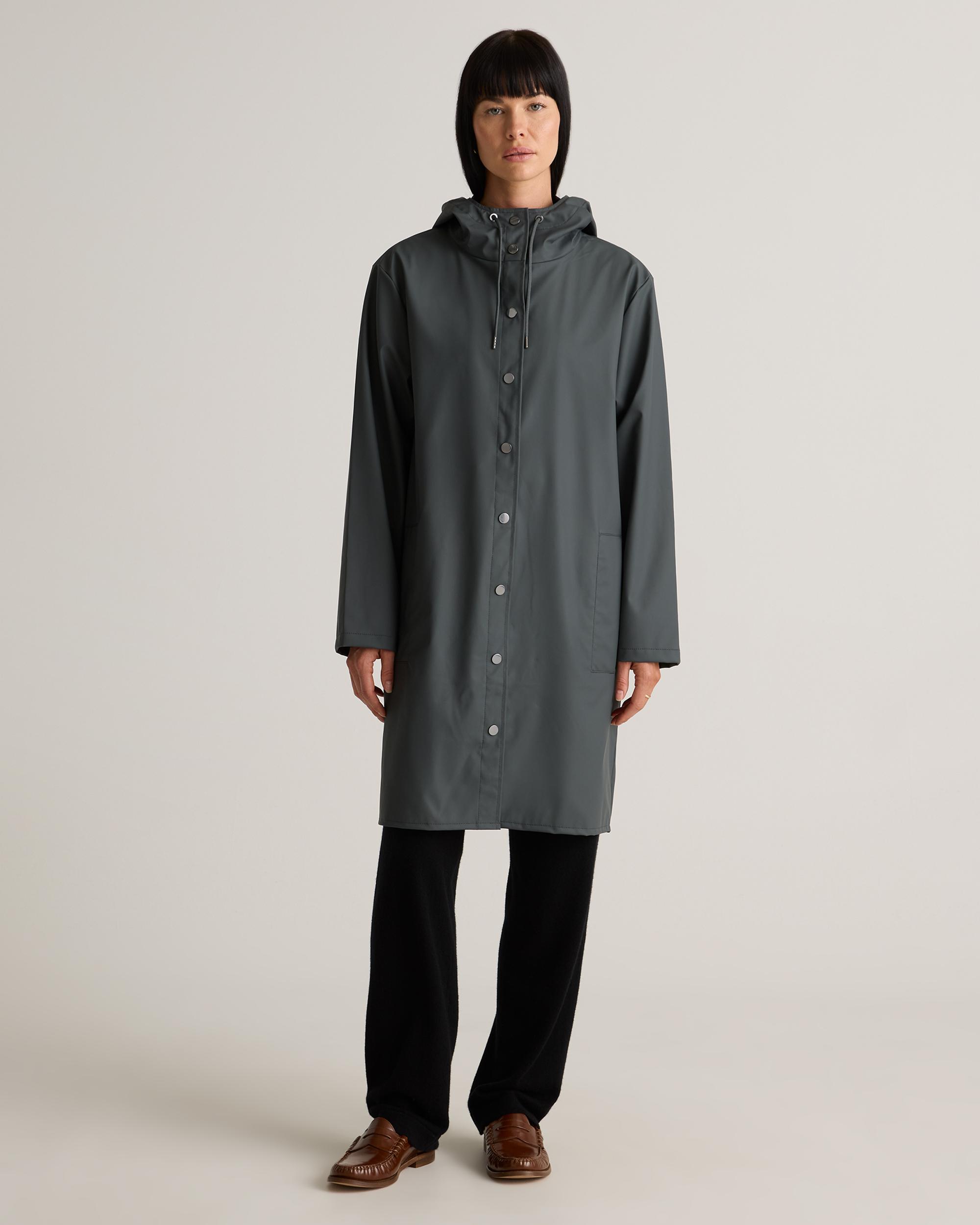 Quince | Women's Waterproof Rubberized Long Rain Jacket Recycled Polyester Product Image