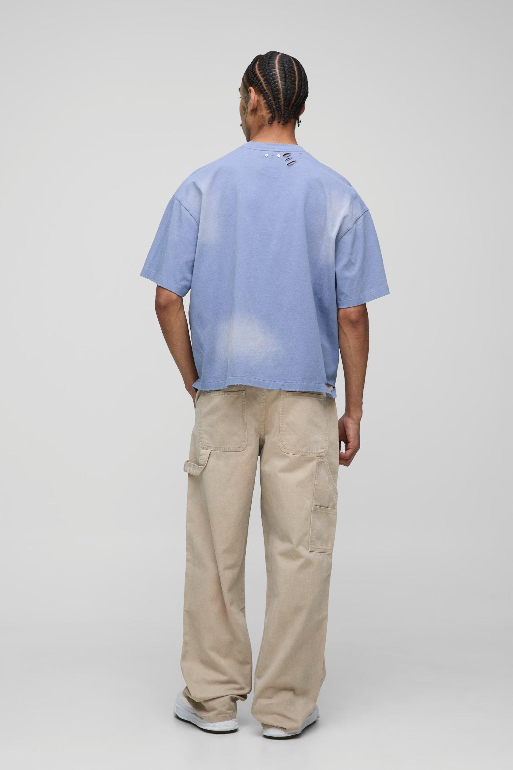 Relaxed Fit Vintage Overdye Carpenter Trousers | boohooMAN USA Product Image