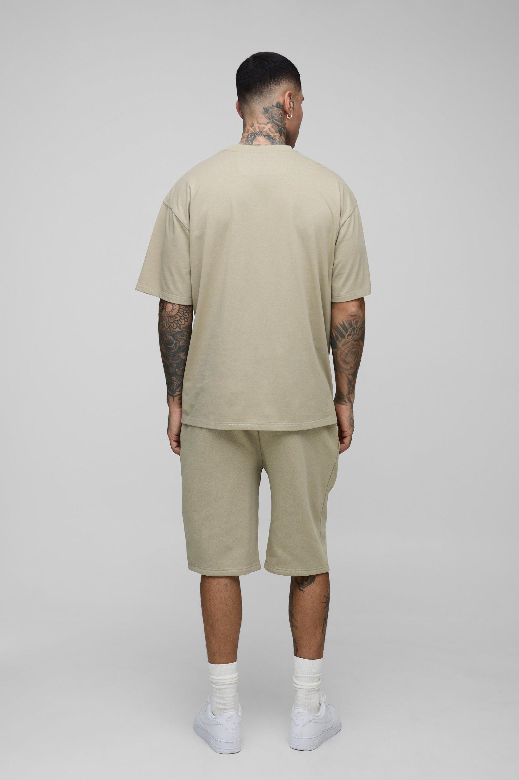 Tall Oversized Worldwide Cross PrintT-Shirt & Short Set | boohooMAN USA Product Image