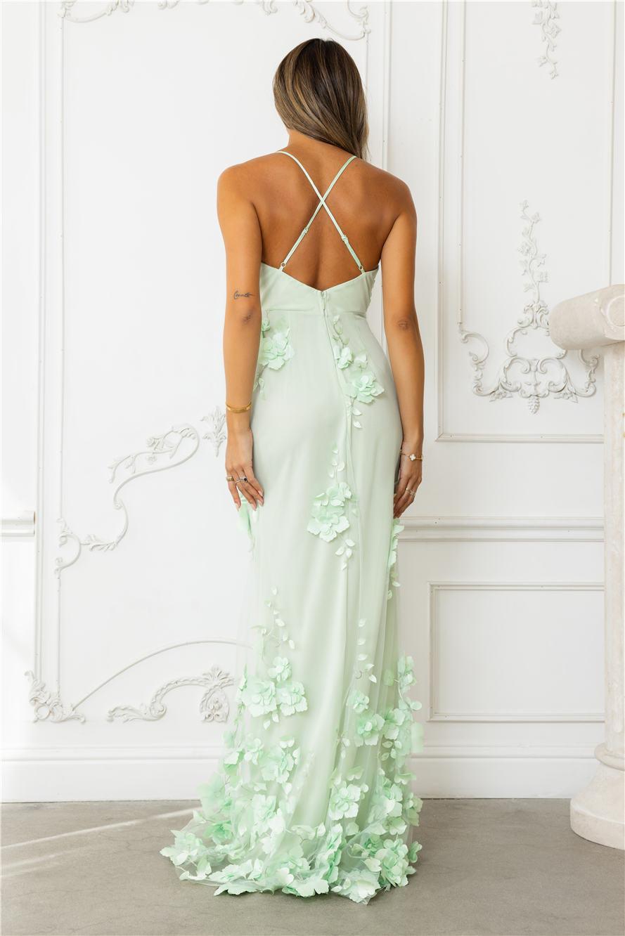 Flower Vine Maxi Dress Sage Product Image