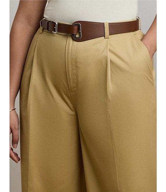 Lauren Ralph Lauren Plus Size Pleated Wide Leg Pants Product Image