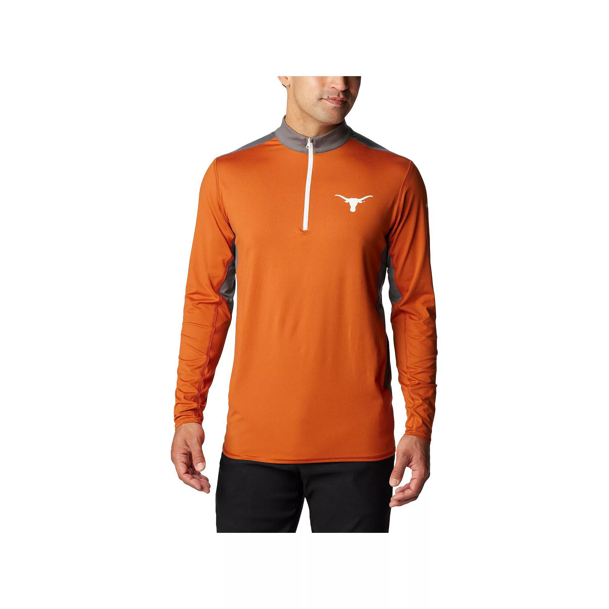 Men's Columbia Burnt Orange Texas Longhorns Tech Trail™ Omni-Shade Quarter-Zip Top, Size: Large, Team Product Image