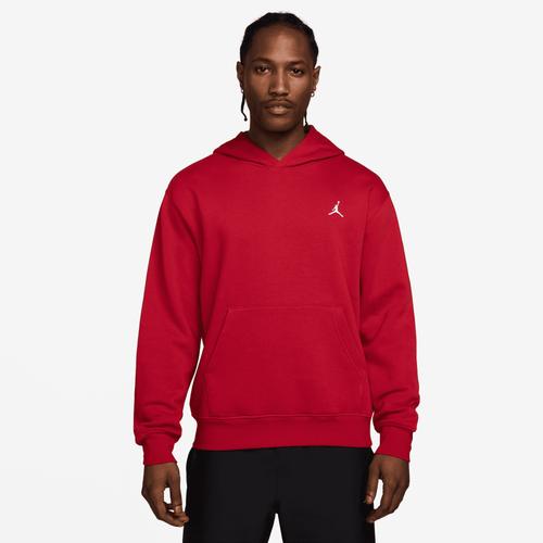 Jordan Mens Jordan Brooklyn Fleece Pullover - Mens Gym Red/White Product Image
