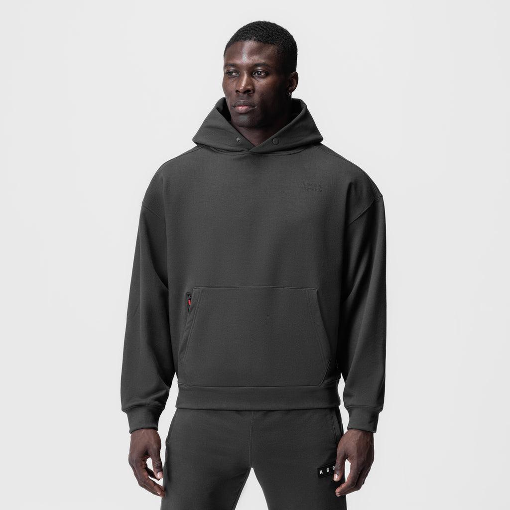 0874. Tech-Terry™ Zip Pocket Hoodie - Space Grey/Black "Brush Wings/ASRV" Product Image