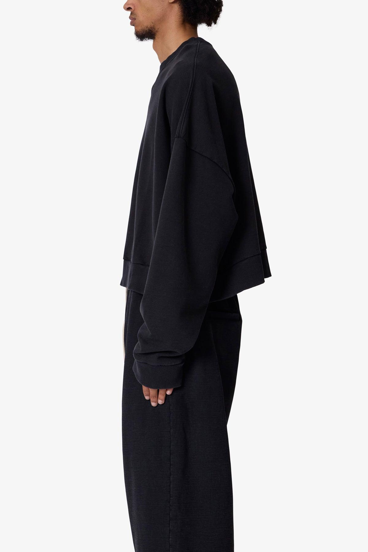 Cropped Crewneck - Washed Black Product Image