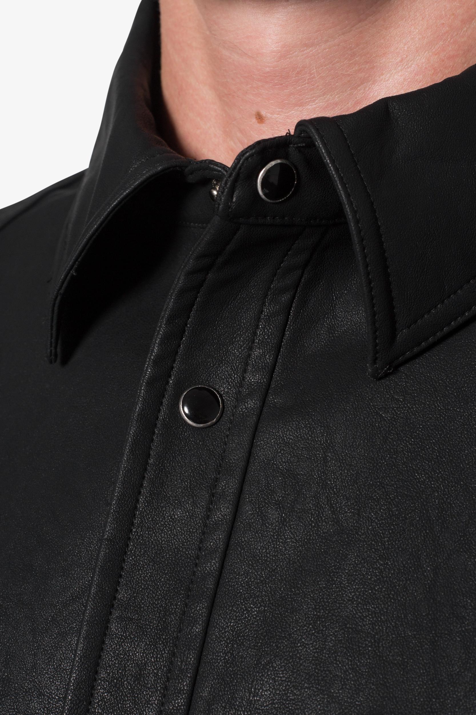 Leather S/S Shirt - Black Product Image