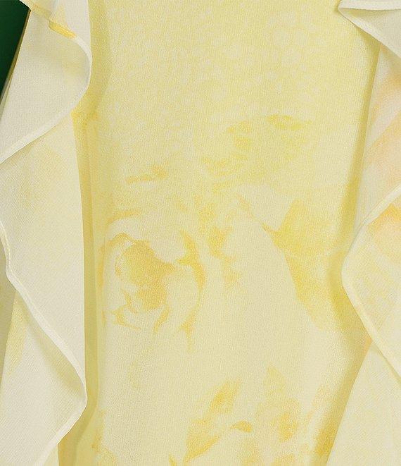 Gianni Bini x Shea Leigh Mills Anderson Floral Printed Georgette Ruffle V-Neck Sleeveless Maxi Dress Product Image