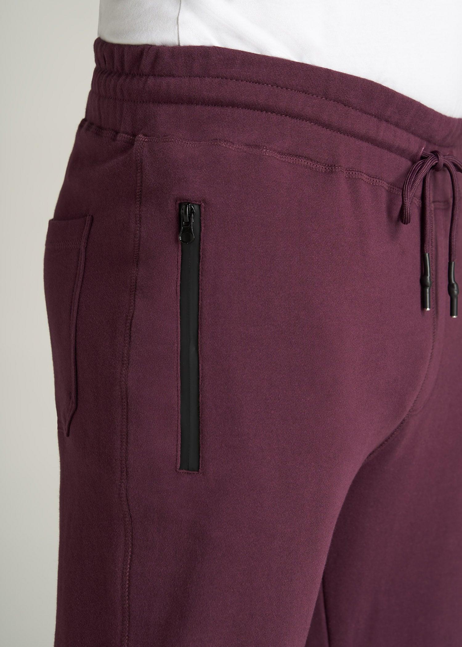 Wearever French Terry Joggers for Tall Men in Maroon Male Product Image