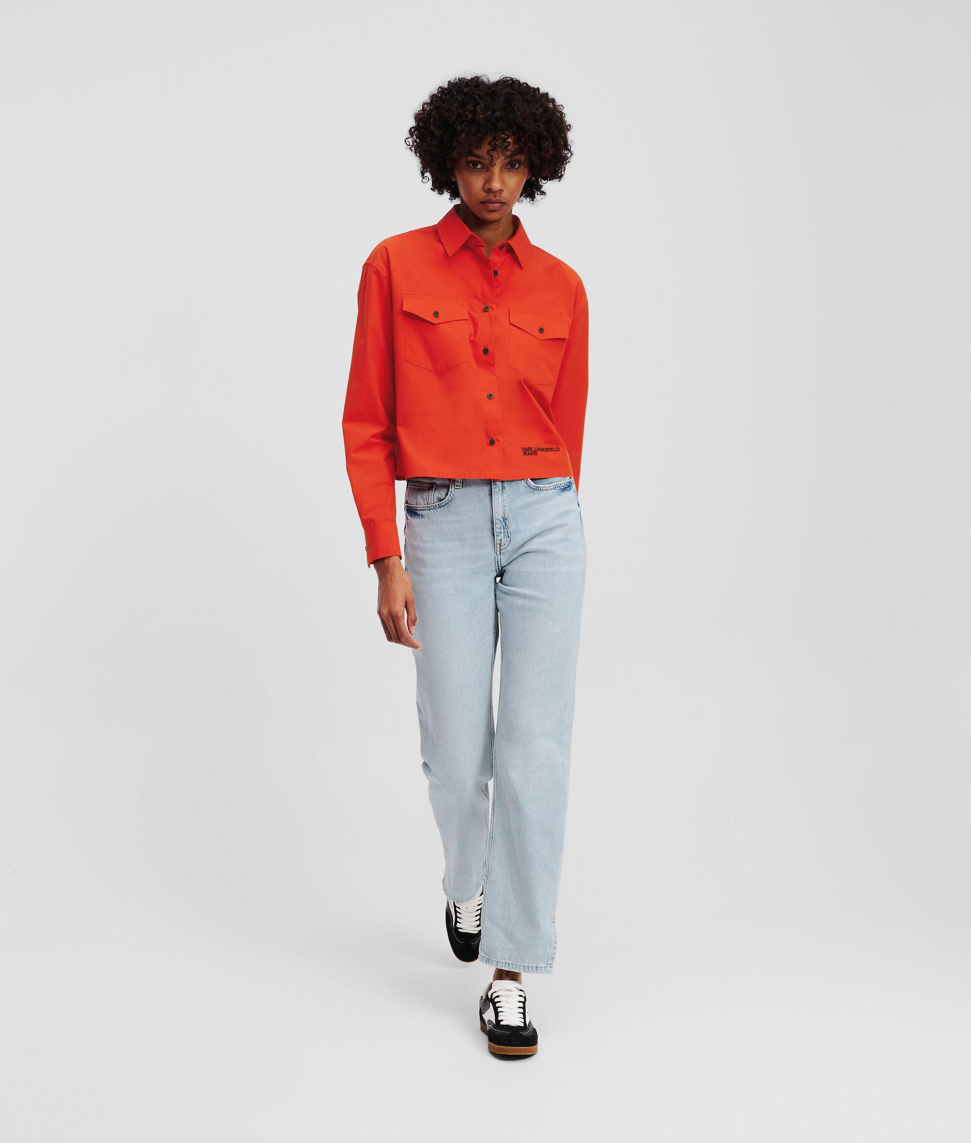 HIGH-RISE SPLIT-HEM STRAIGHT JEANS Product Image