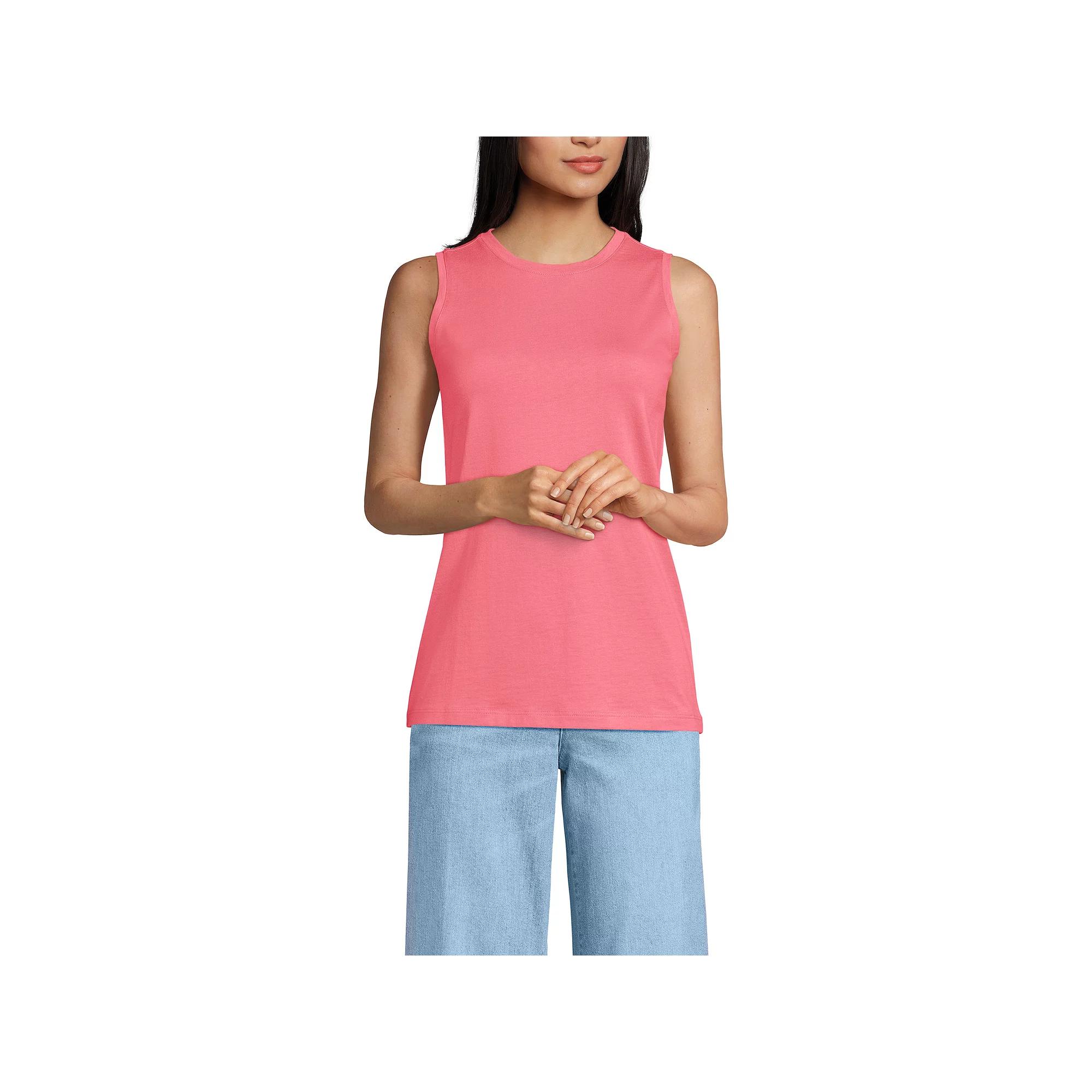 Women's Lands' End Supima Cotton Crewneck Tank,  Product Image