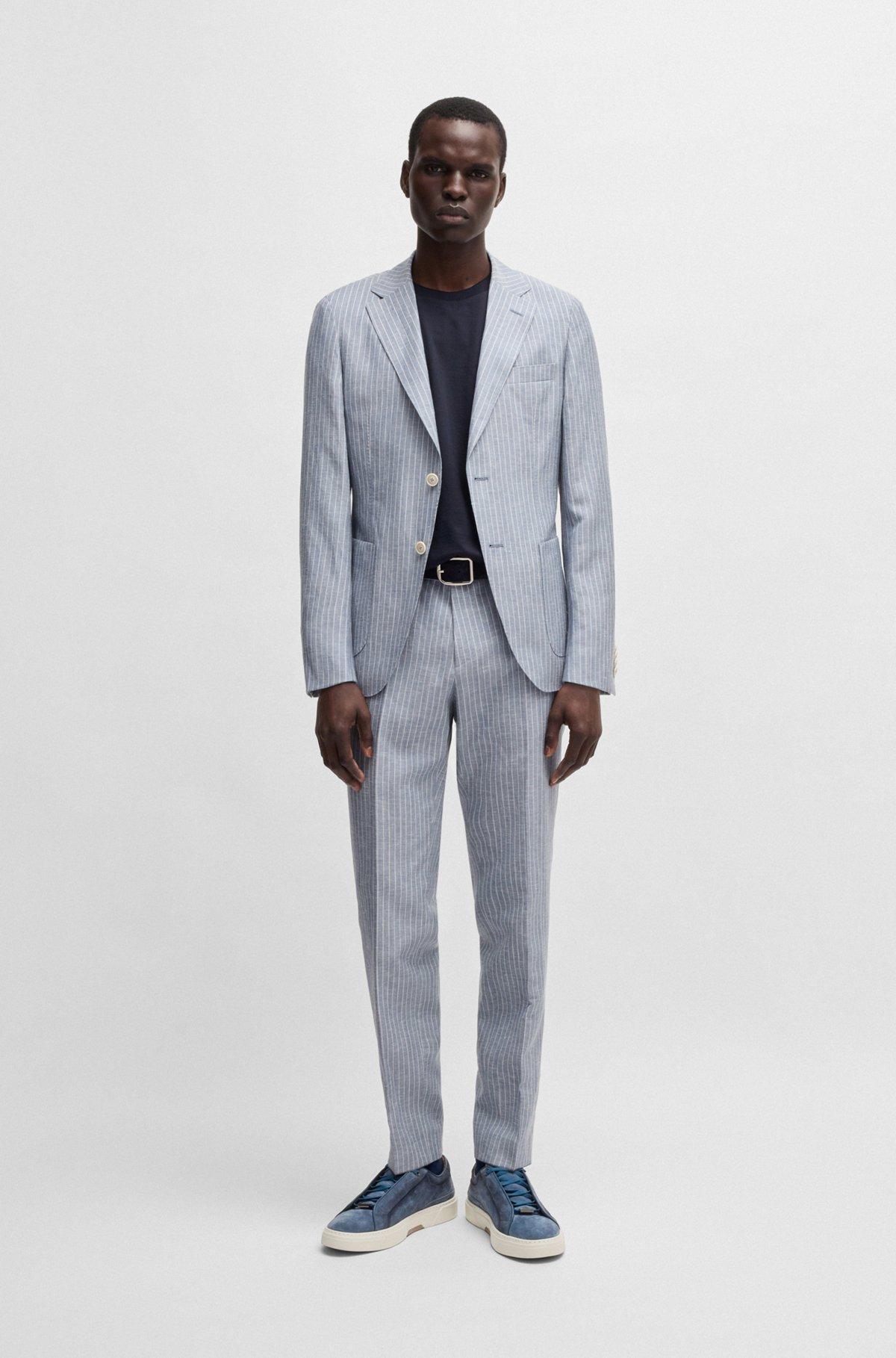 BOSS - Gary low-top trainers in suede - Blue Product Image