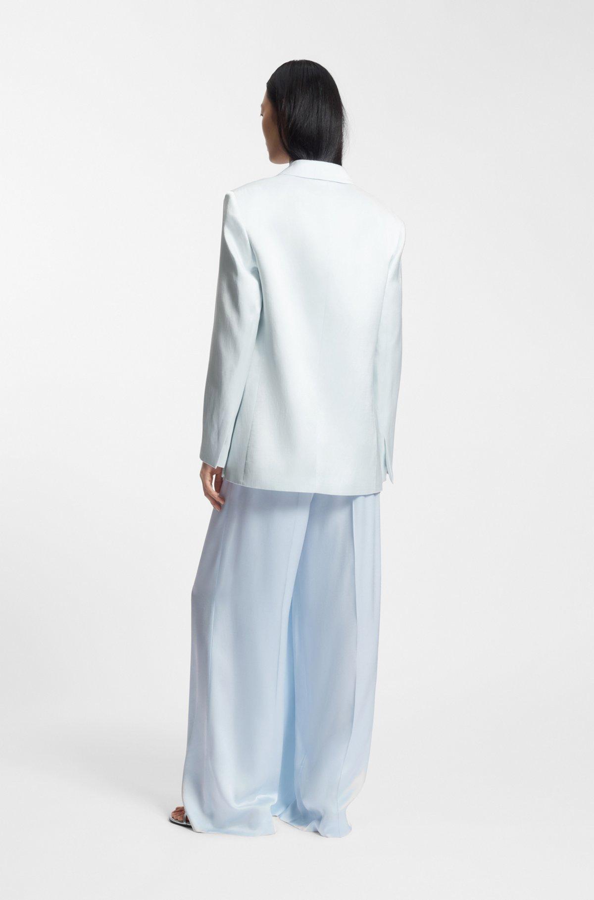 Relaxed-fit blazer in soft sateen Product Image