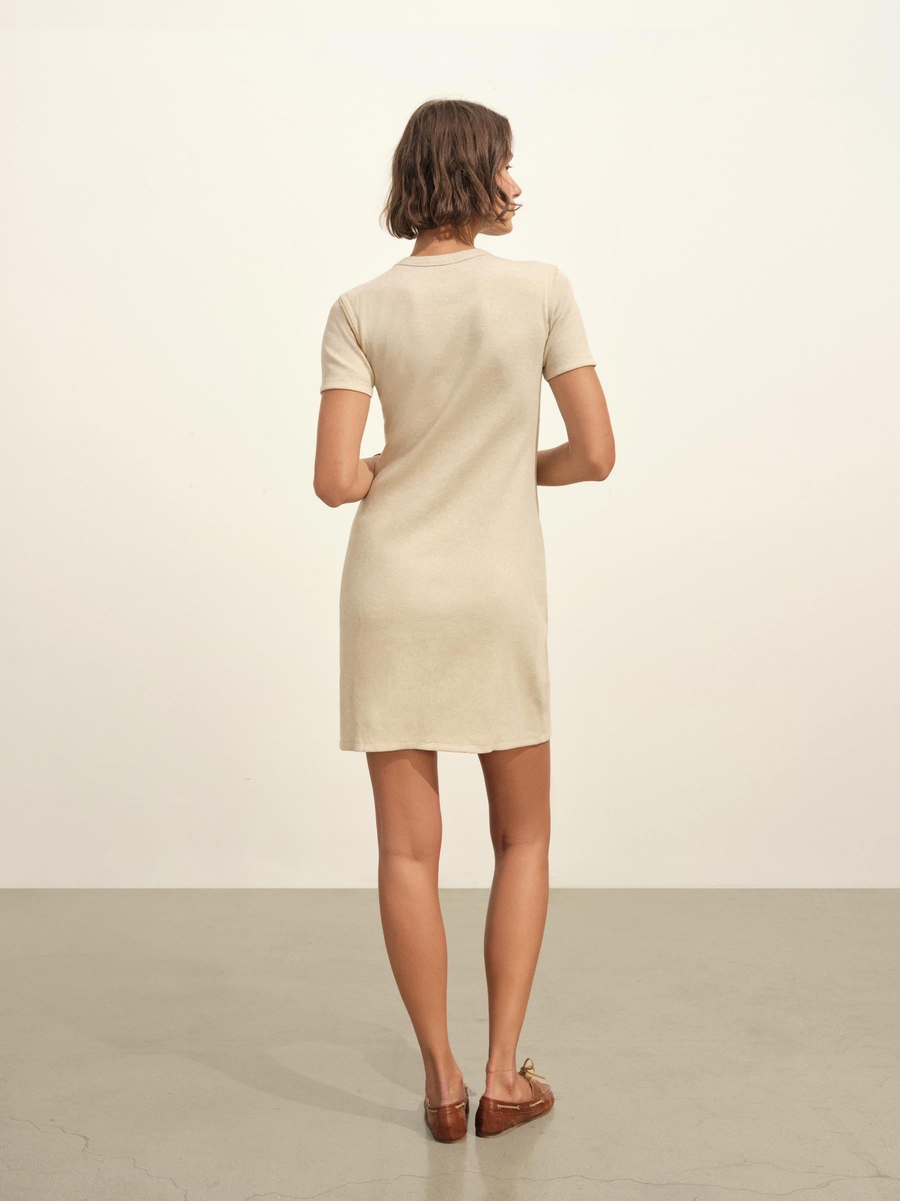 Marled Birchwood Surplus Rib Mini Tee Dress Product Image