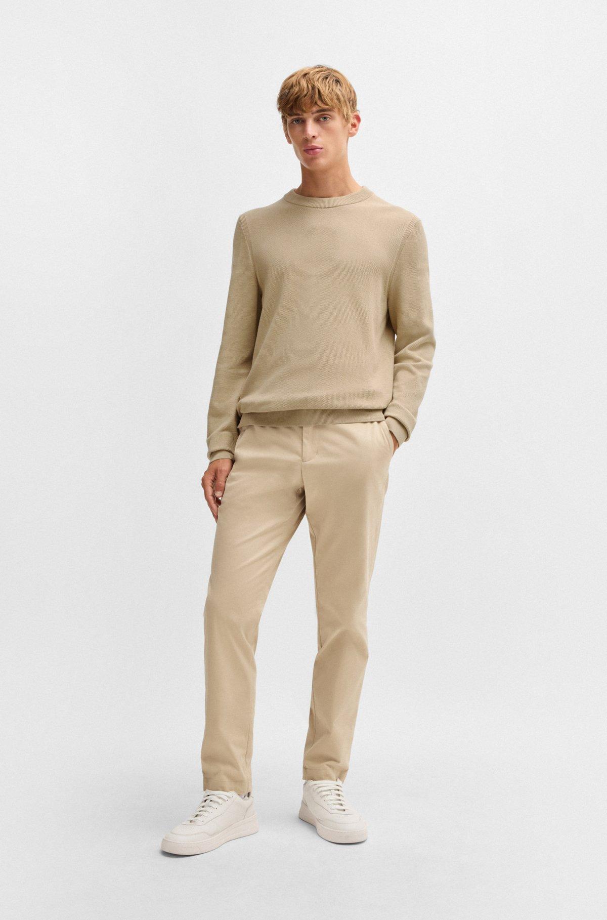 Micro-structured sweater in cotton Product Image