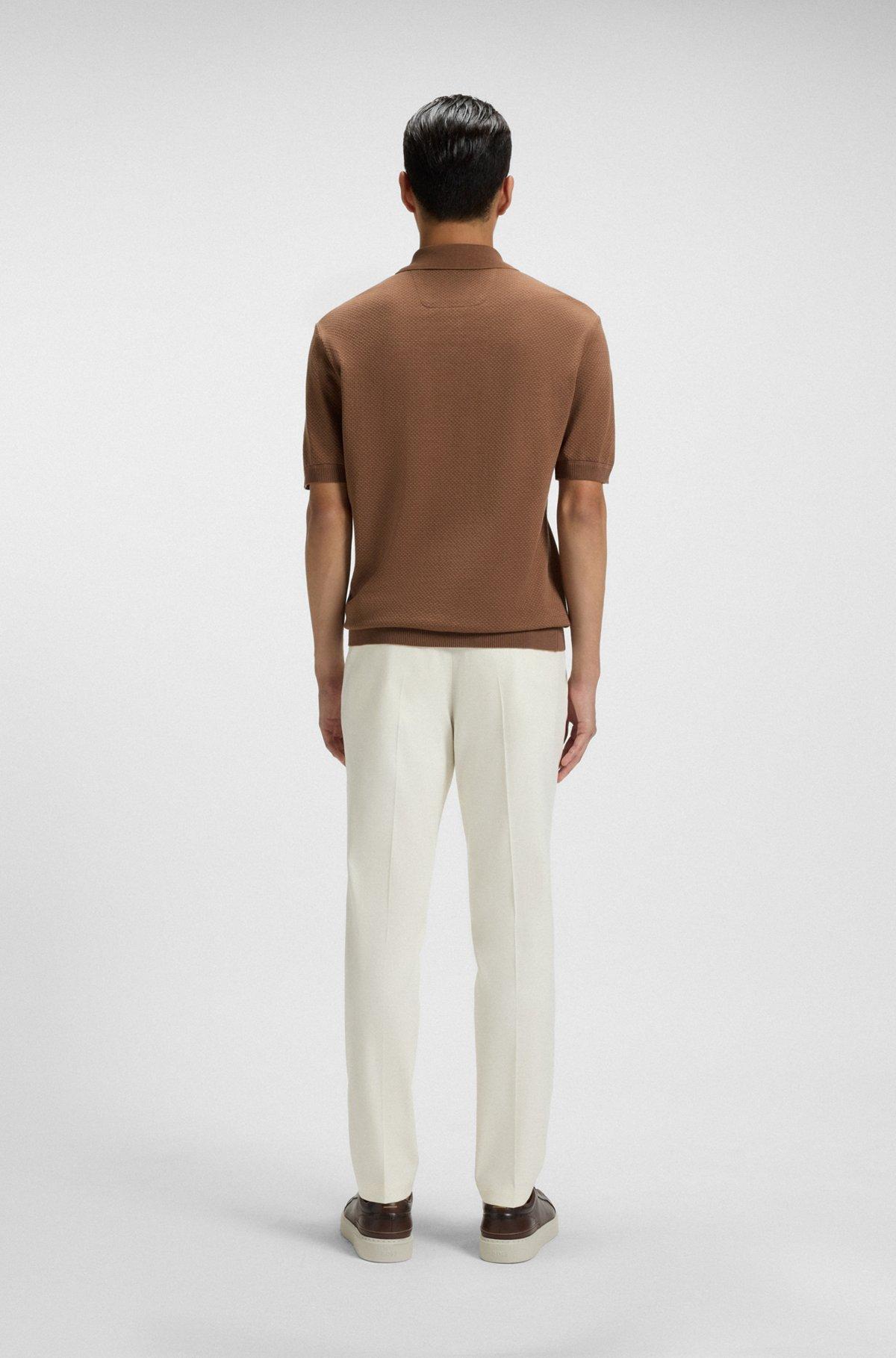 Slim-fit polo shirt in mercerized cotton Product Image