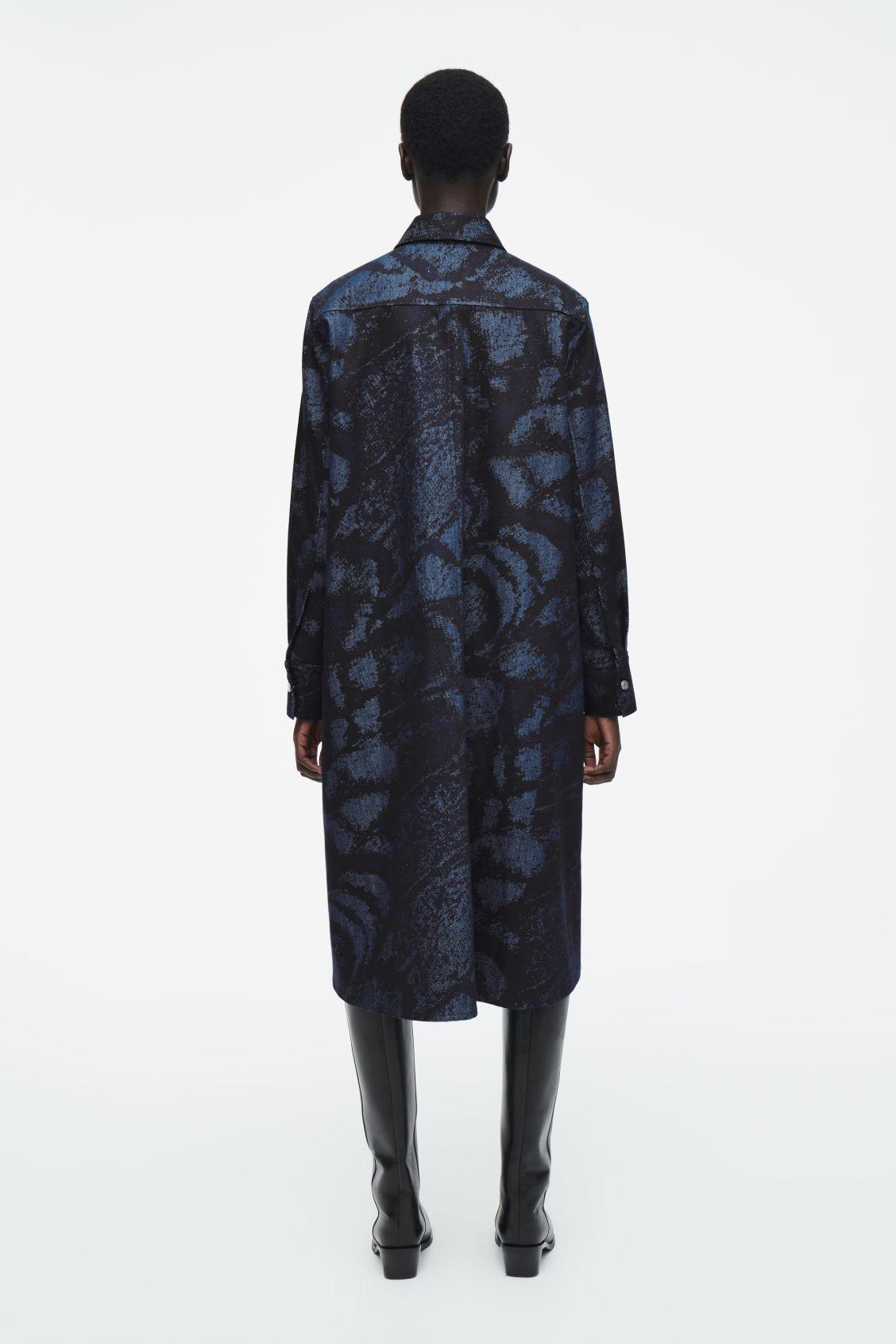 JACQUARD DENIM SHIRT DRESS Product Image