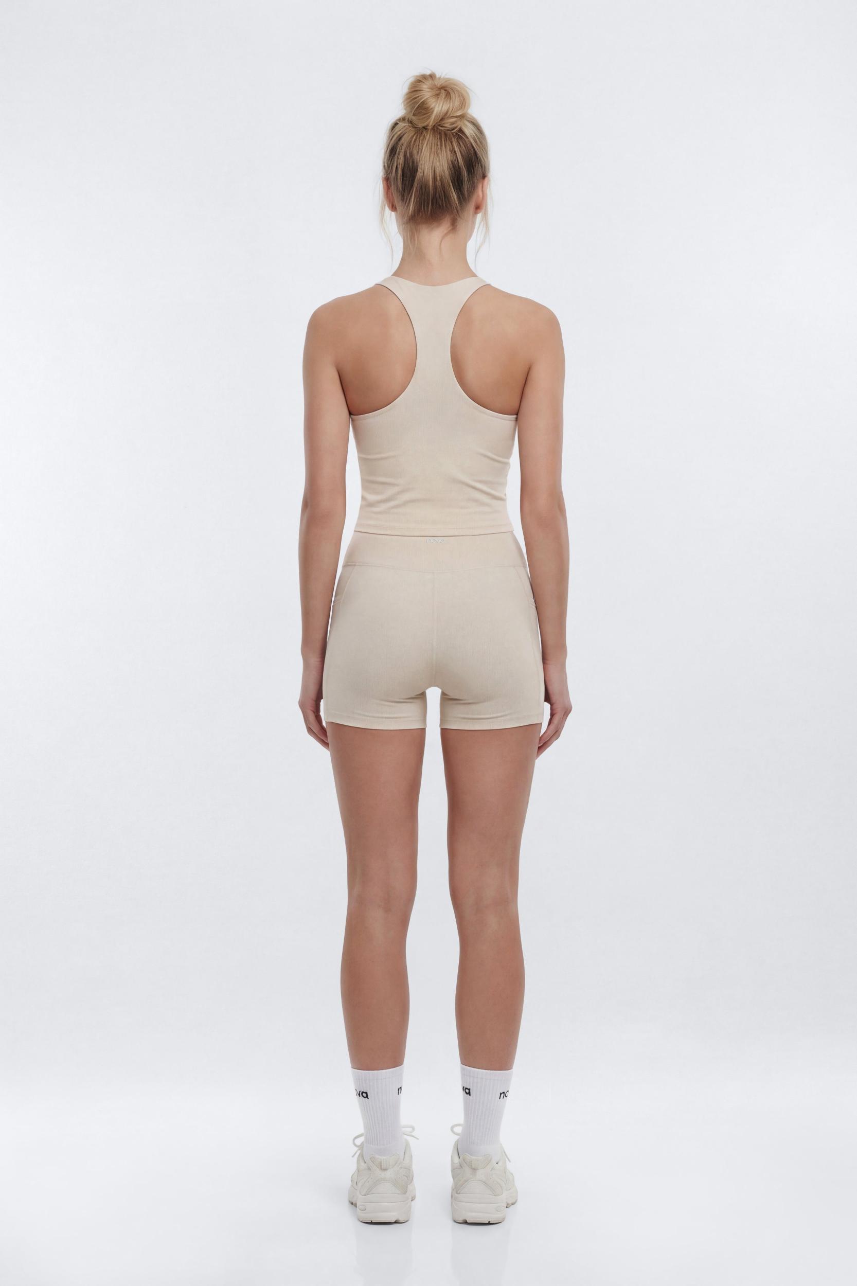 CloudForm™ 18″ Midrise Capri Legging - Beige Female Product Image