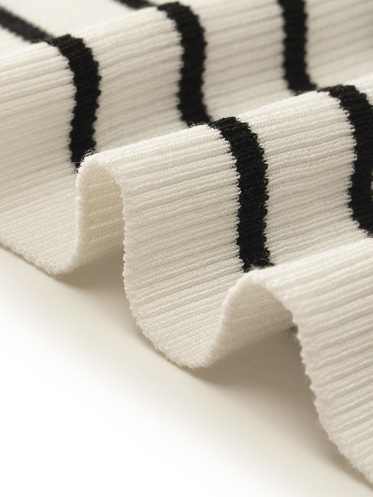 Acetate Striped Square Neck Women Knit Vest Product Image