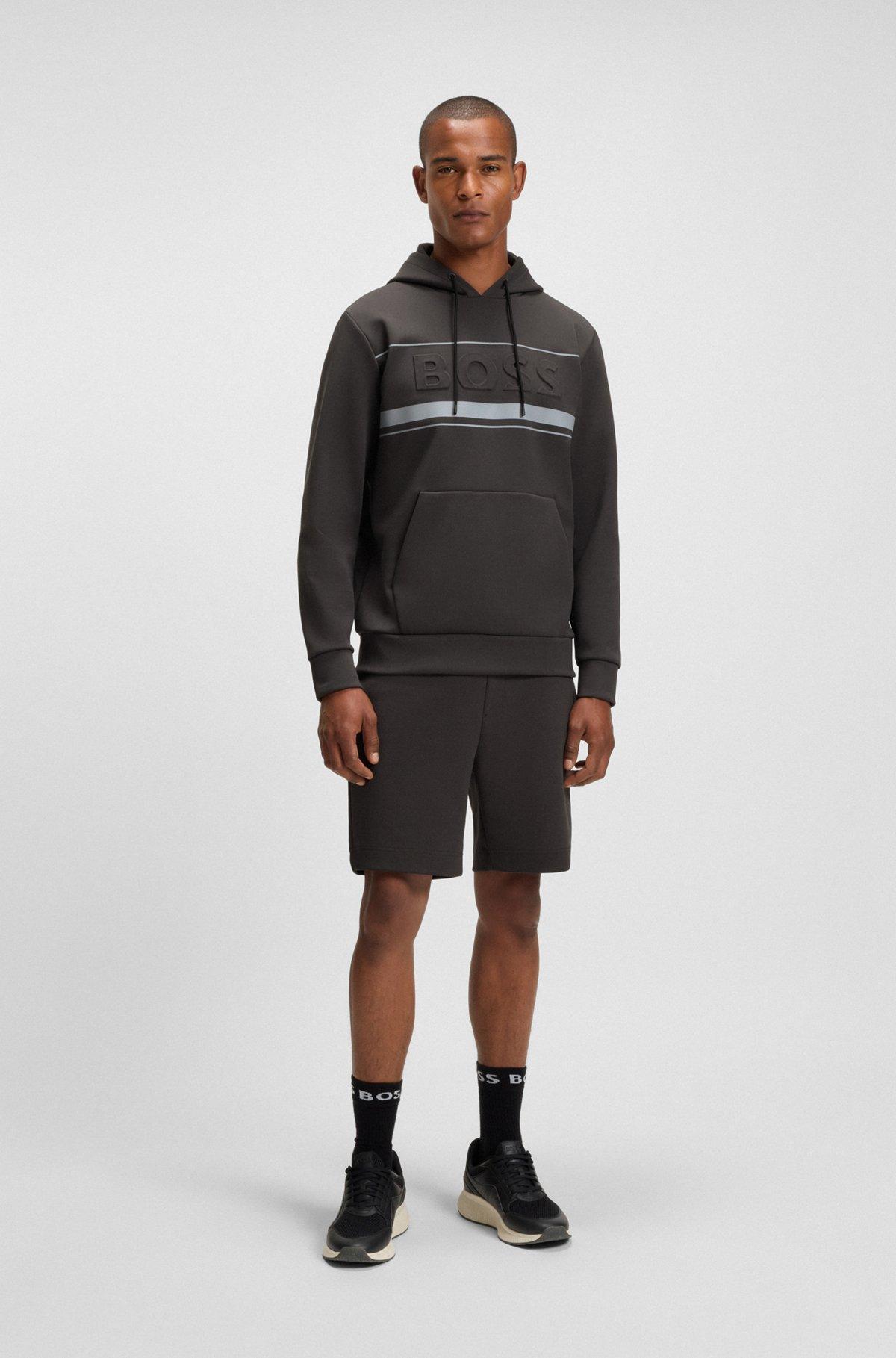 BOSS - Hoodie with stripe details - Dark Grey Product Image