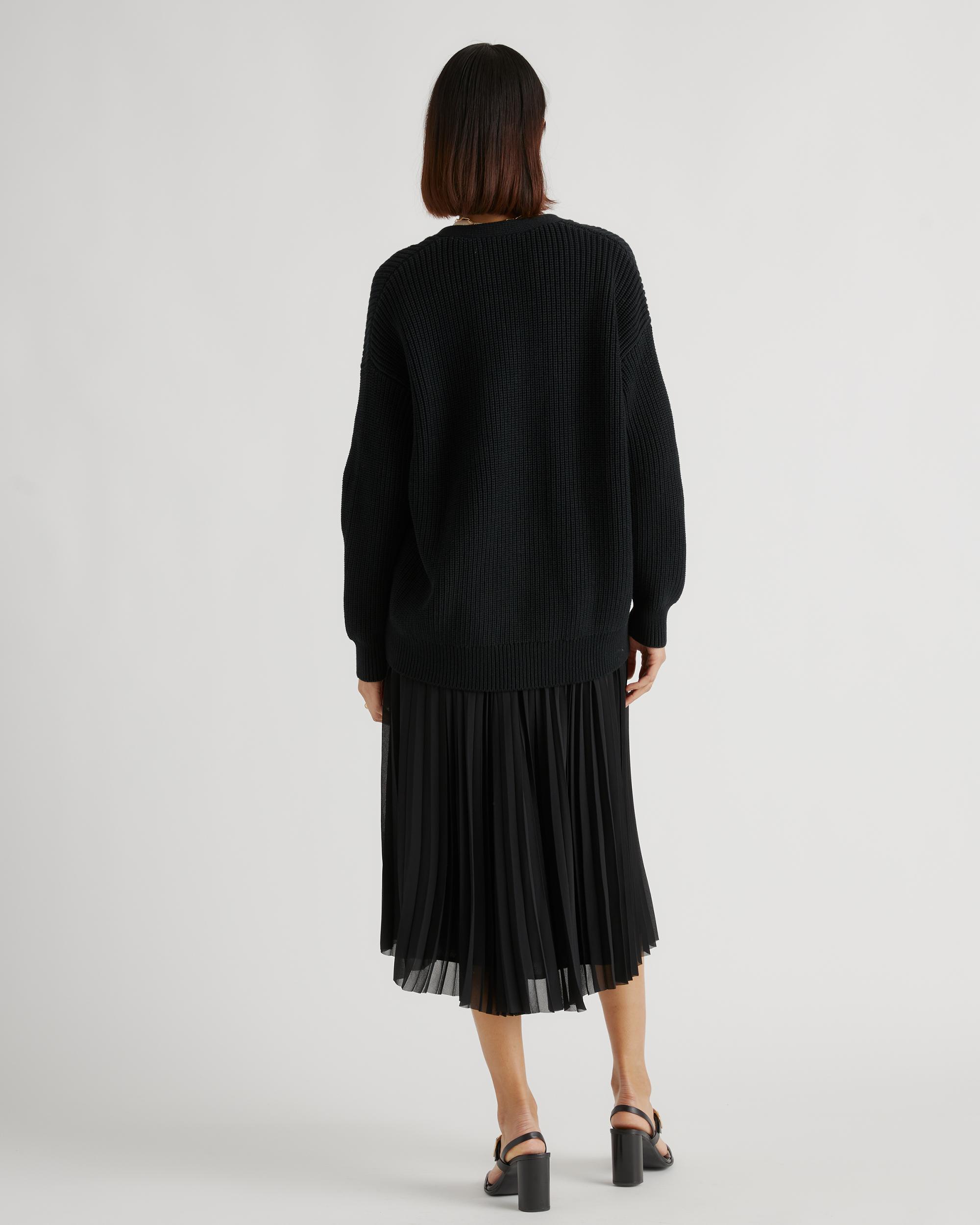 Quince | Women's Oversized Boyfriend Cardigan Sweater Organic Cotton Product Image