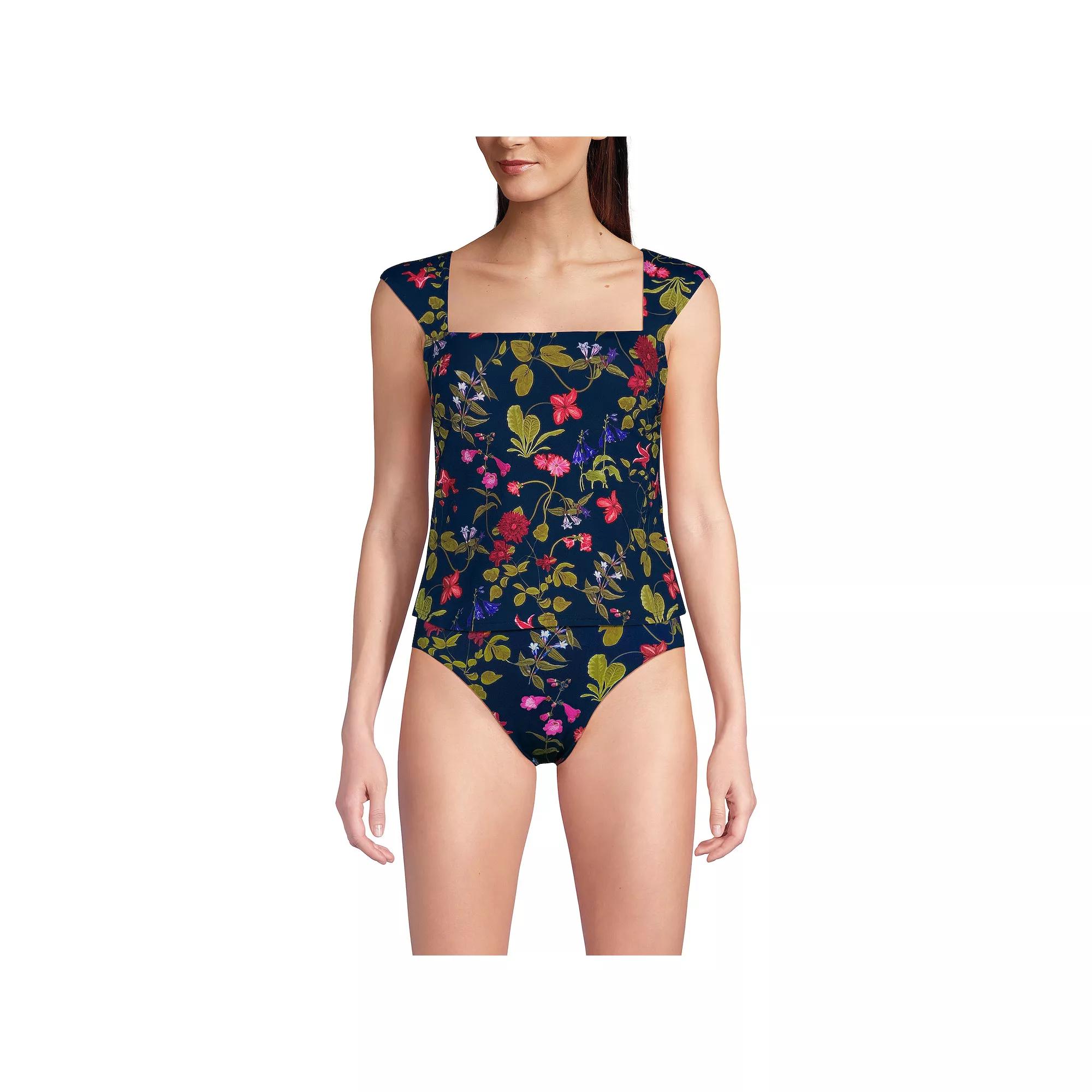 Petite Lands' End Square Neck Underwire Tankini Top, Women's,  Product Image