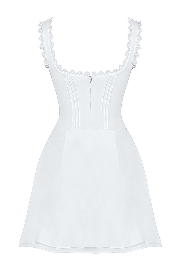 Tilly  white pin tuck mini dress Product Image