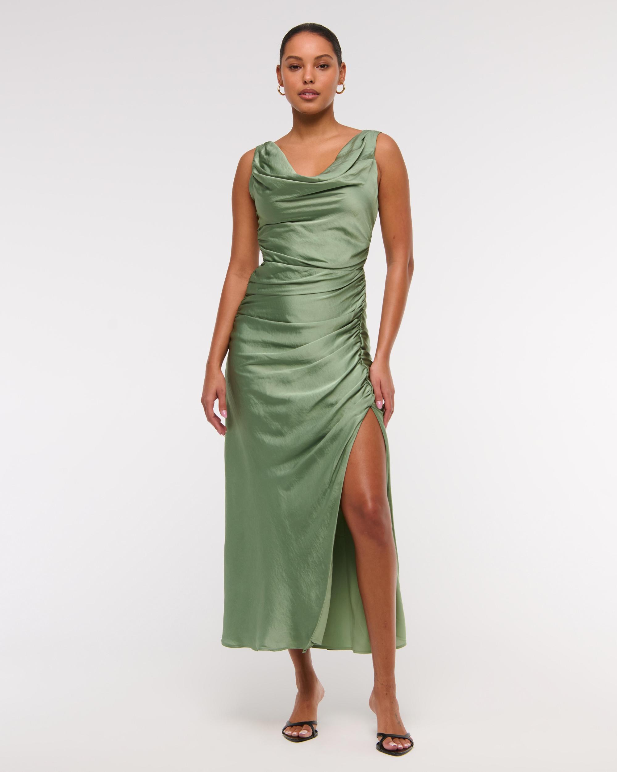 Cowl Neck Draped Maxi Dress Product Image