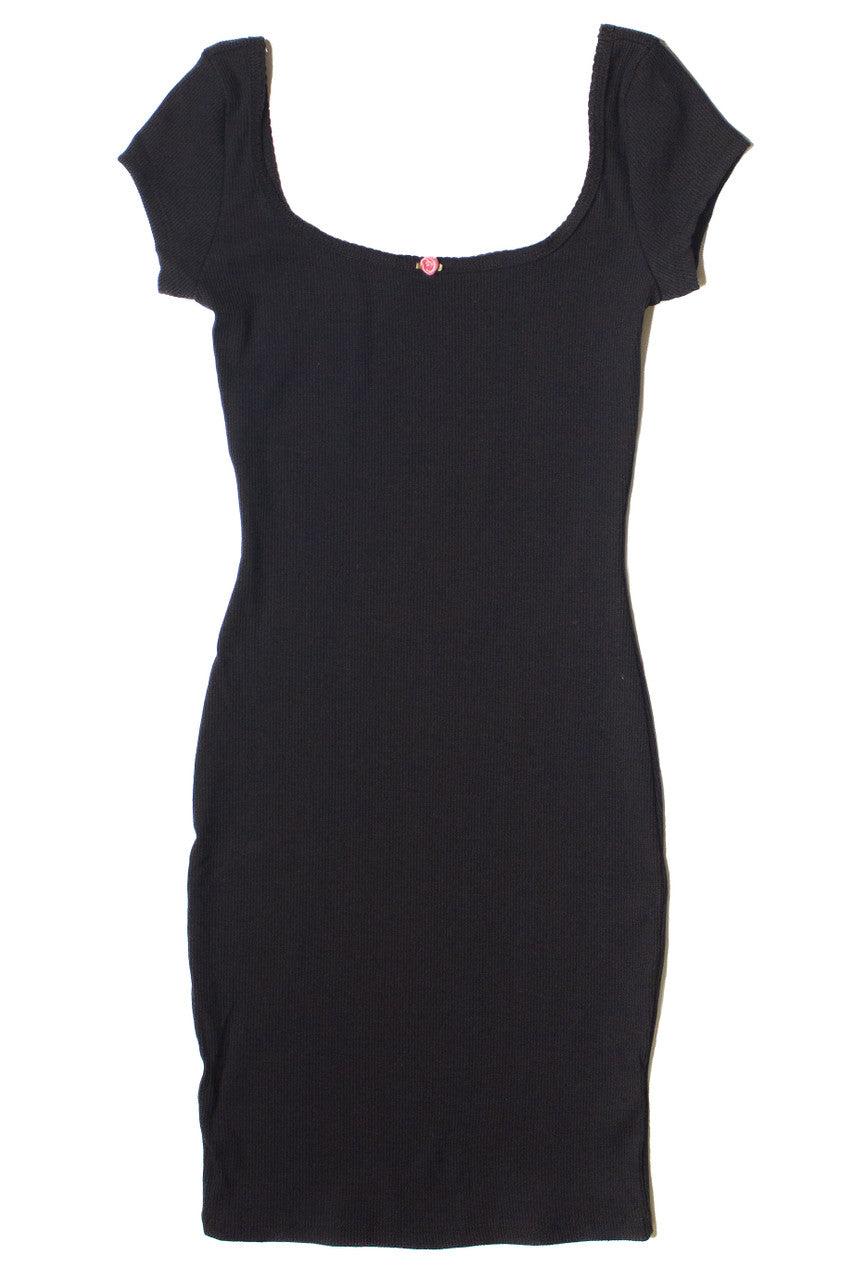 Square Neck Rose Bud Ribbed Mini Dress Product Image