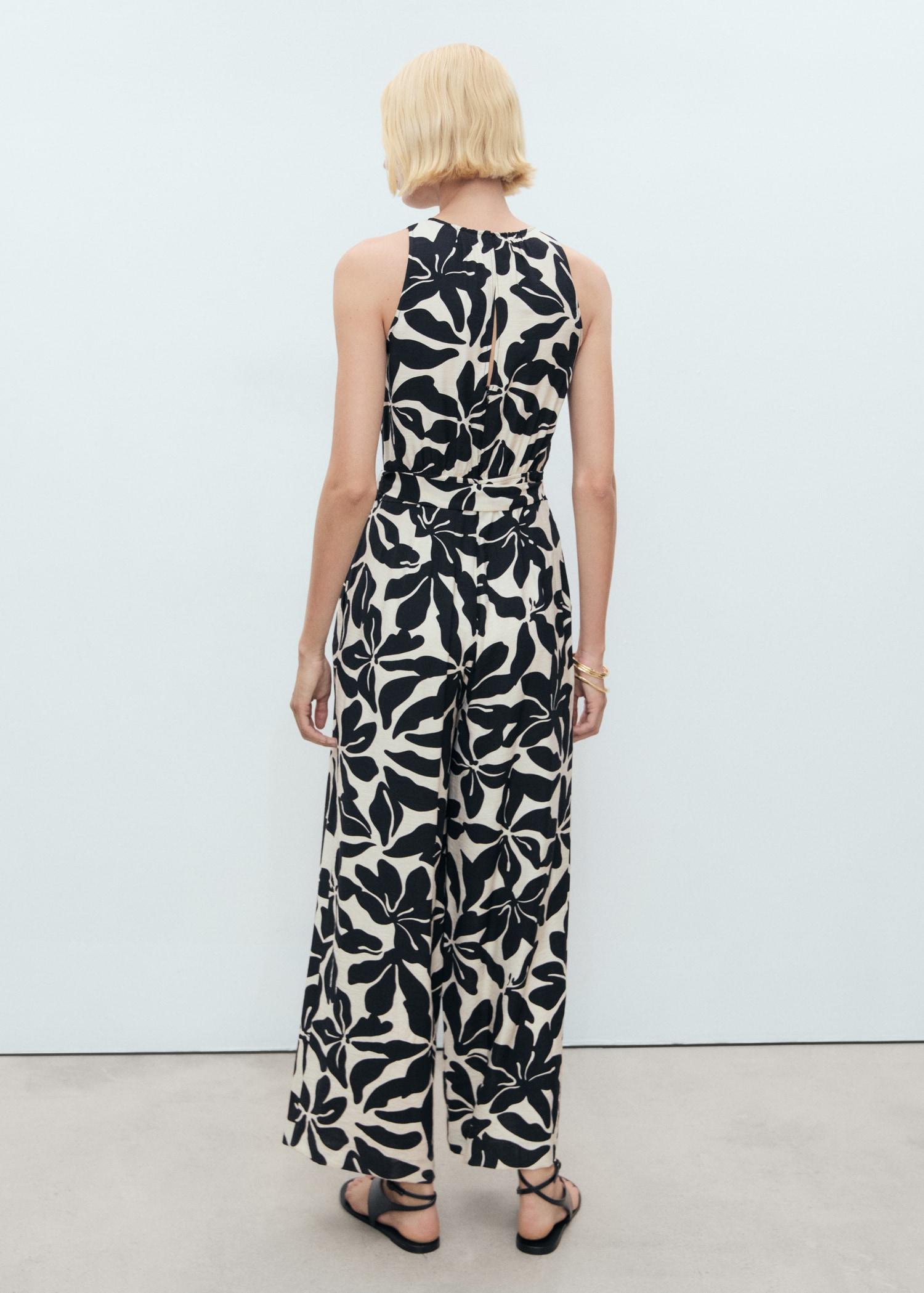 Belt printed jumpsuit - Women | MANGO USA Product Image