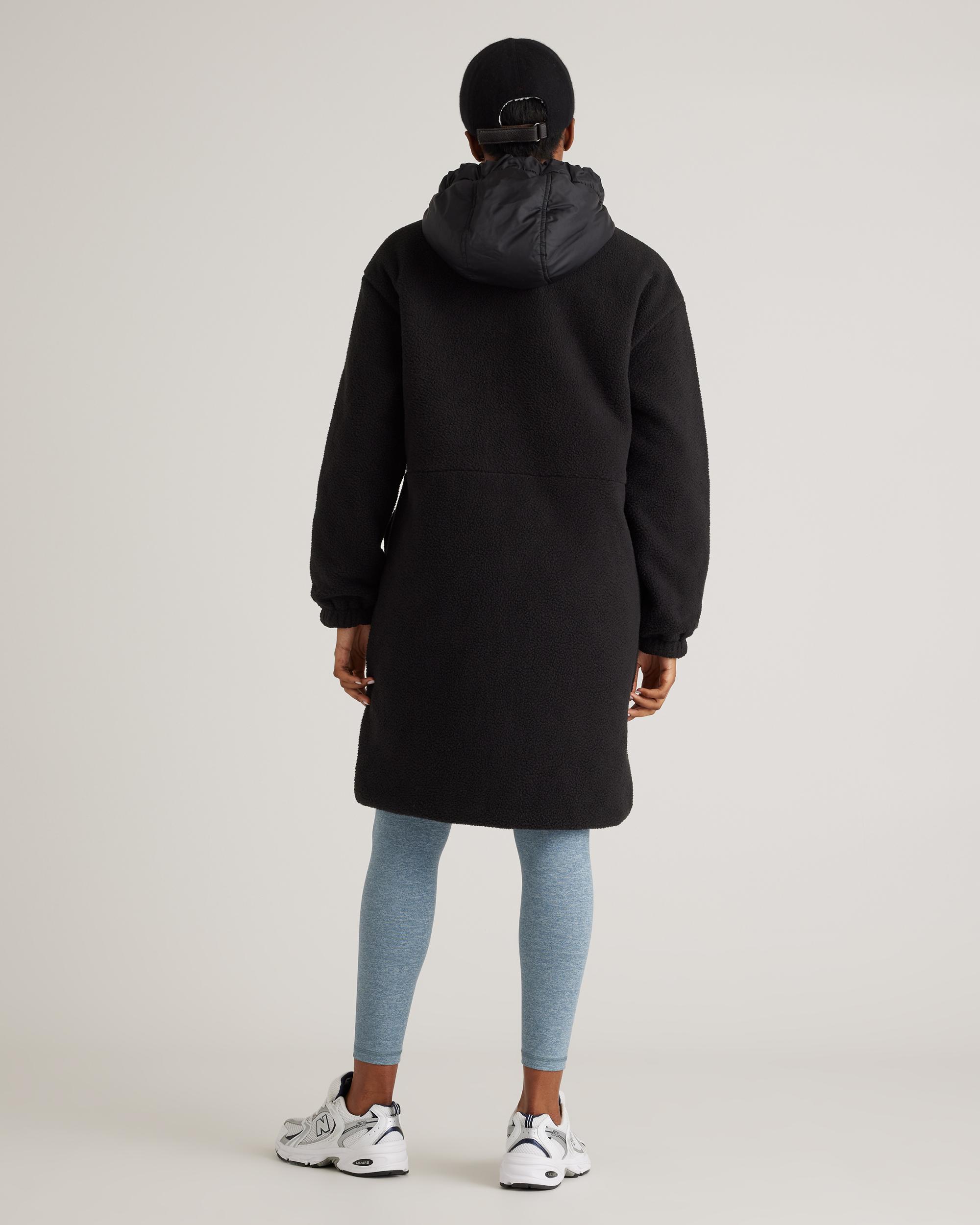 Quince | Women's Long Hooded Sherpa Jacket Size XS, 100% Polyester Product Image