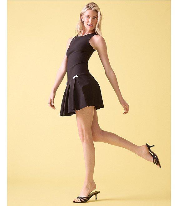 Stevie By Steve Madden Drop Waist Pleated Tie Back Dress Product Image