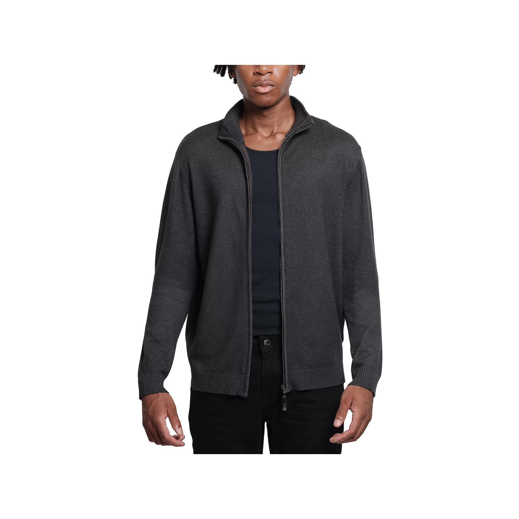 Men's Xray Full Zip Mockneck Sweater, Size: Medium, Heather Grey Product Image