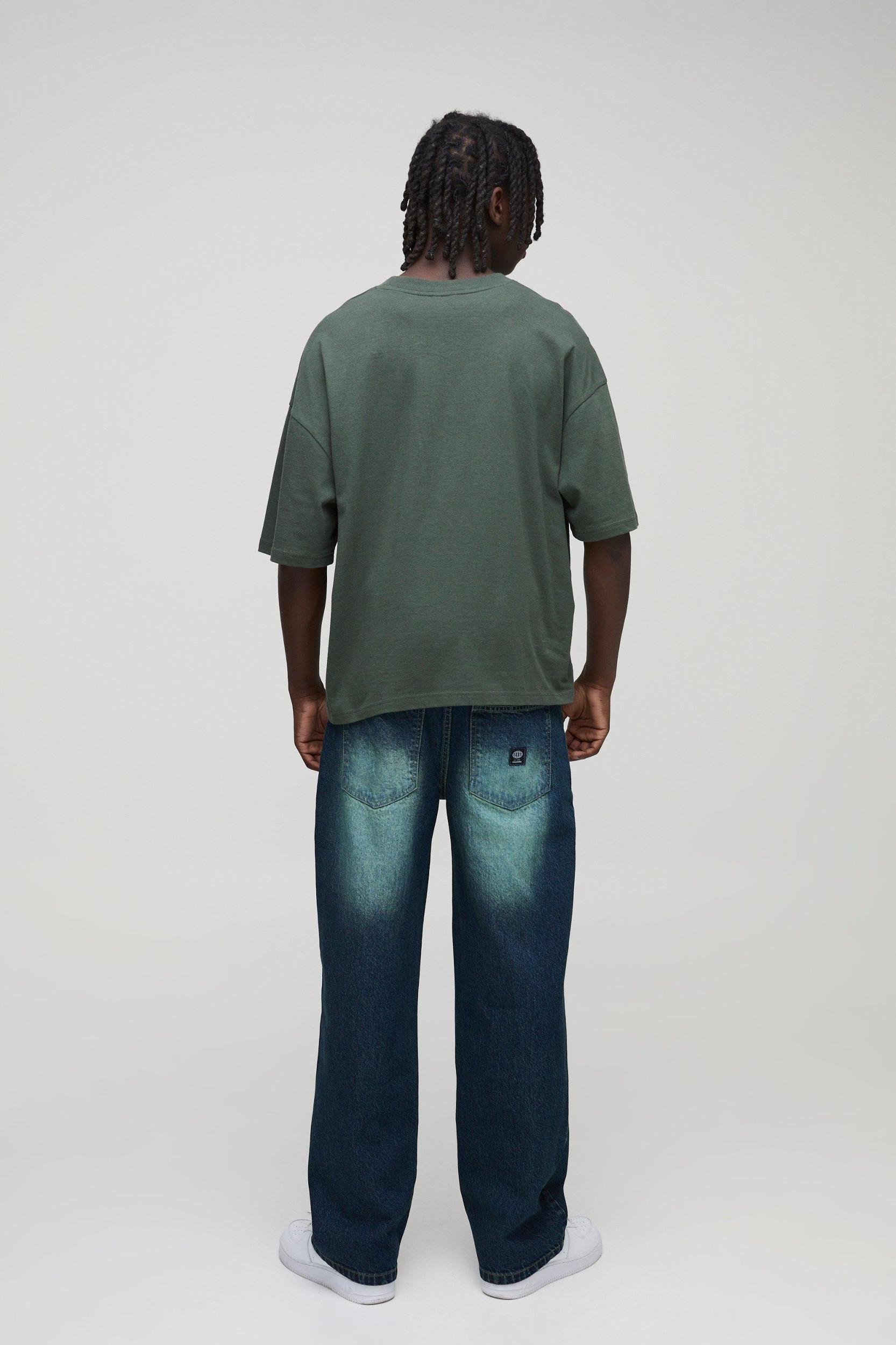 Relaxed Fit Extreme Washed Woven Tab Jeans | boohooMAN USA Product Image