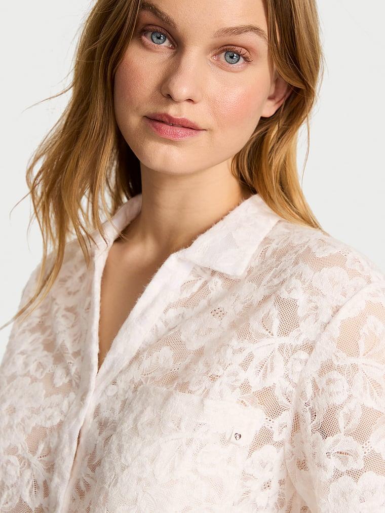 Luxe Soft Lace Cropped Short Pajama Set Product Image