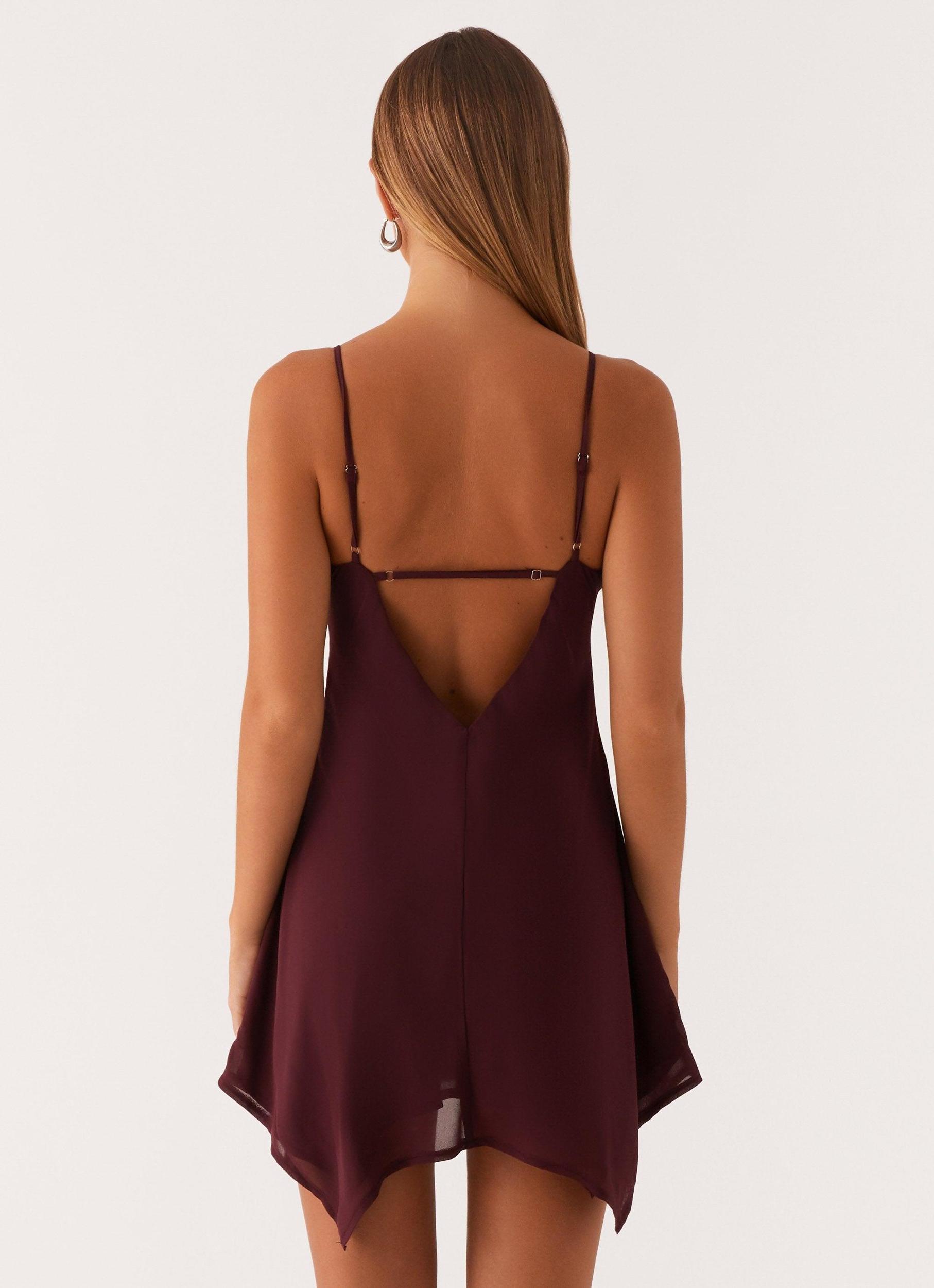 Briella Chiffon Mini Dress - Mulberry Product Image