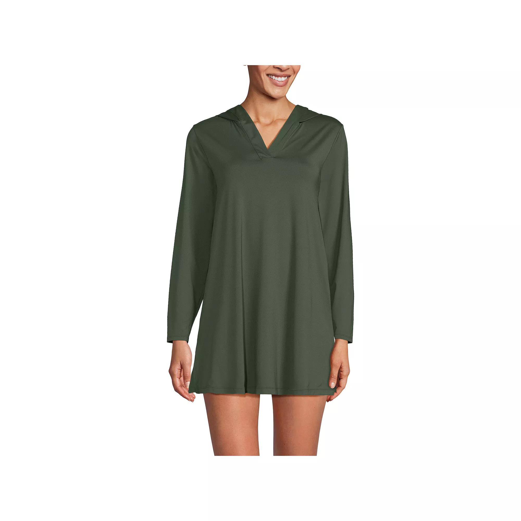 Women's Lands' End Hooded Mini Swim Cover-Up Dress UPF 50,  Product Image