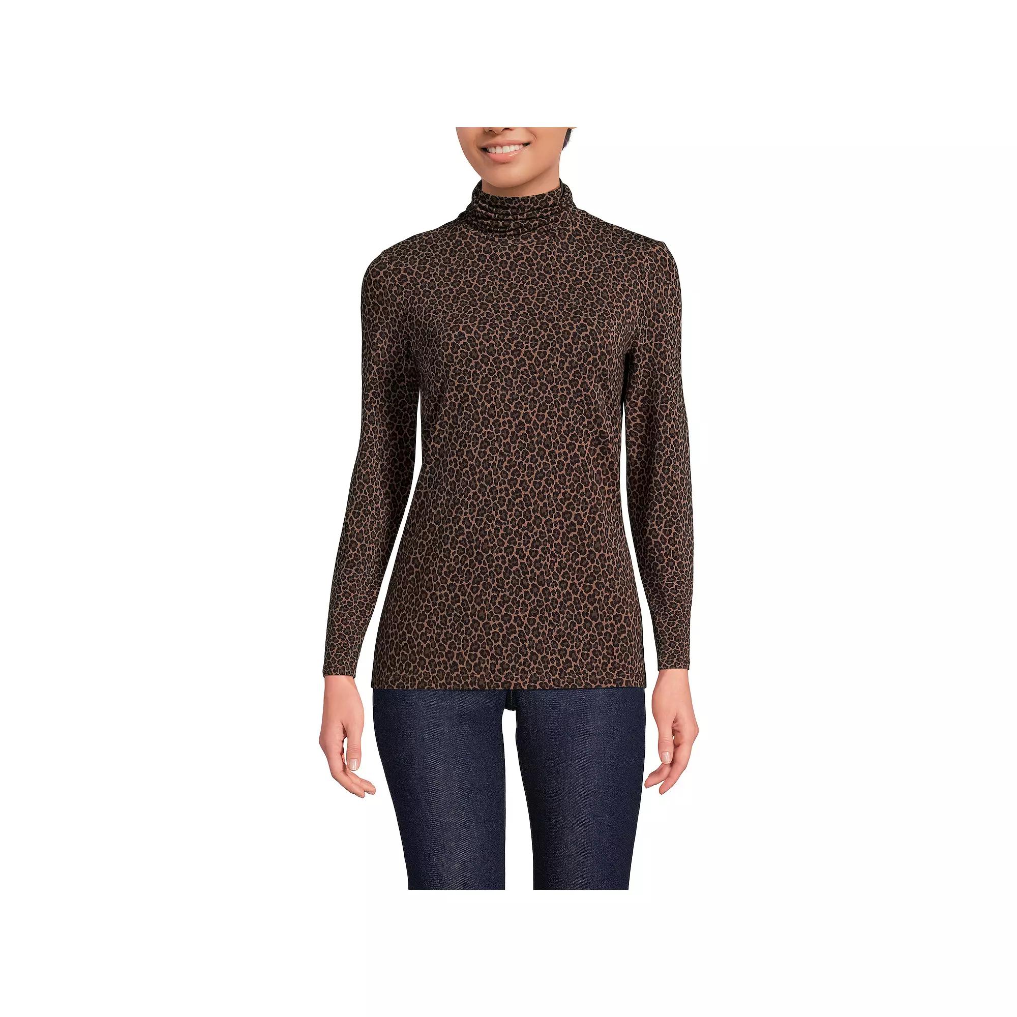 Women's Lands' End Lightweight Fitted Turtleneck,  Product Image