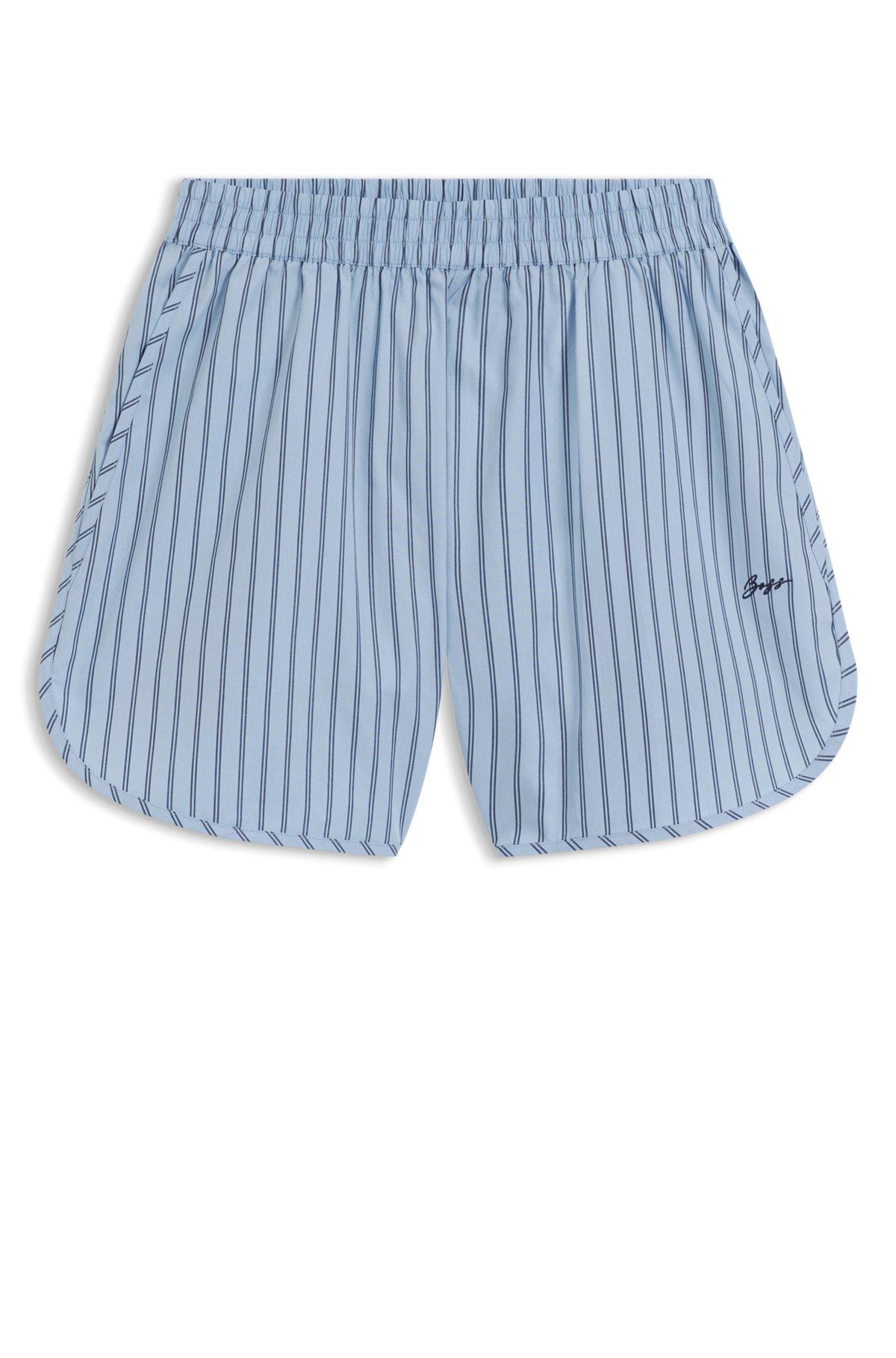 Vertical-stripe shorts in cotton poplin Product Image
