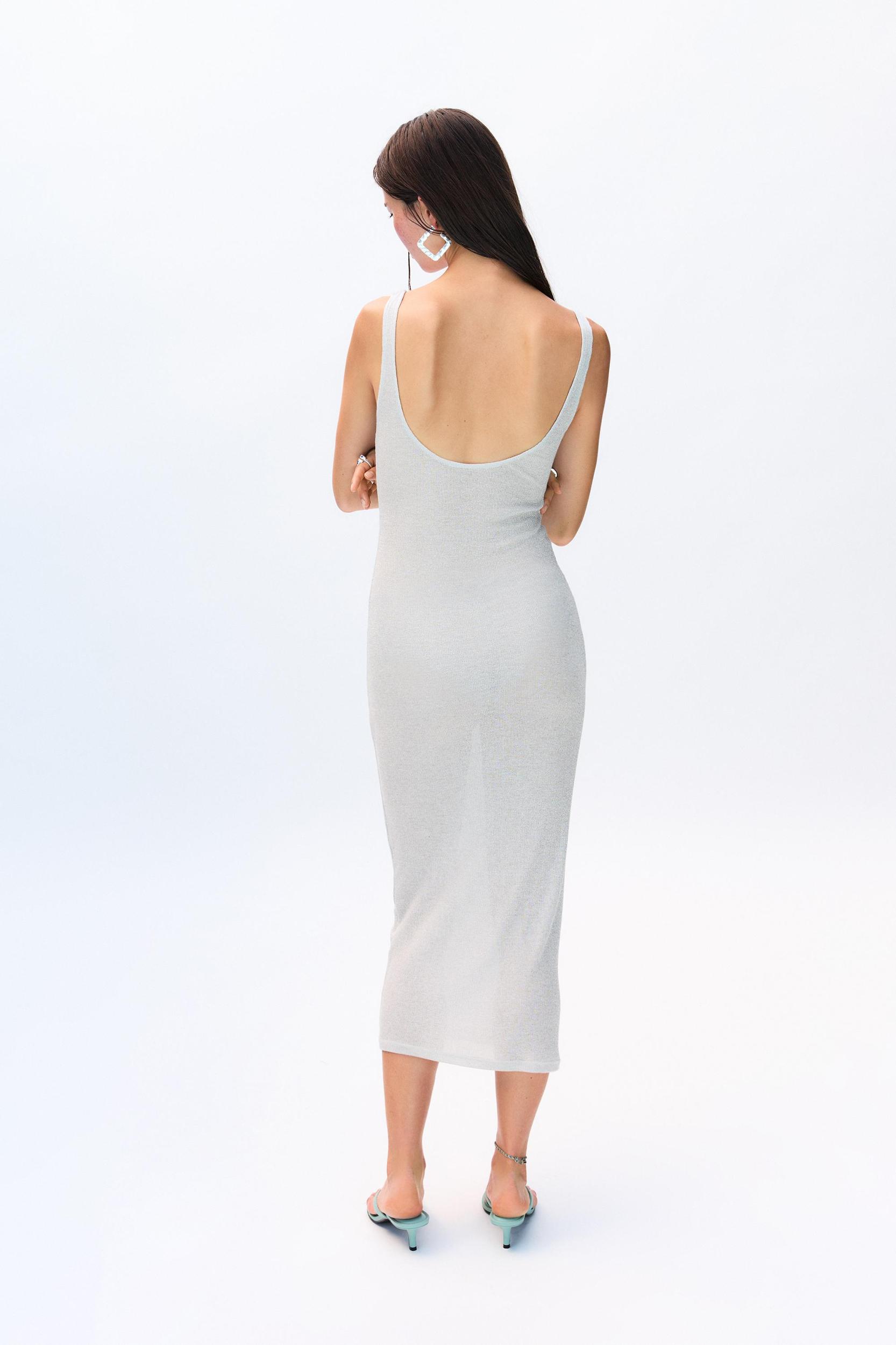 Metallic knit midi dress Product Image