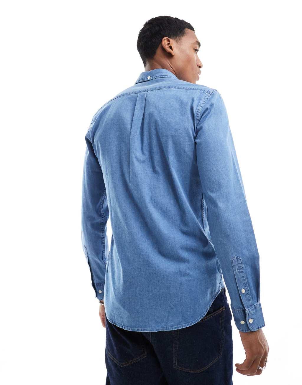 Scalpers Alpha Shirt In Blue Denim  Product Image