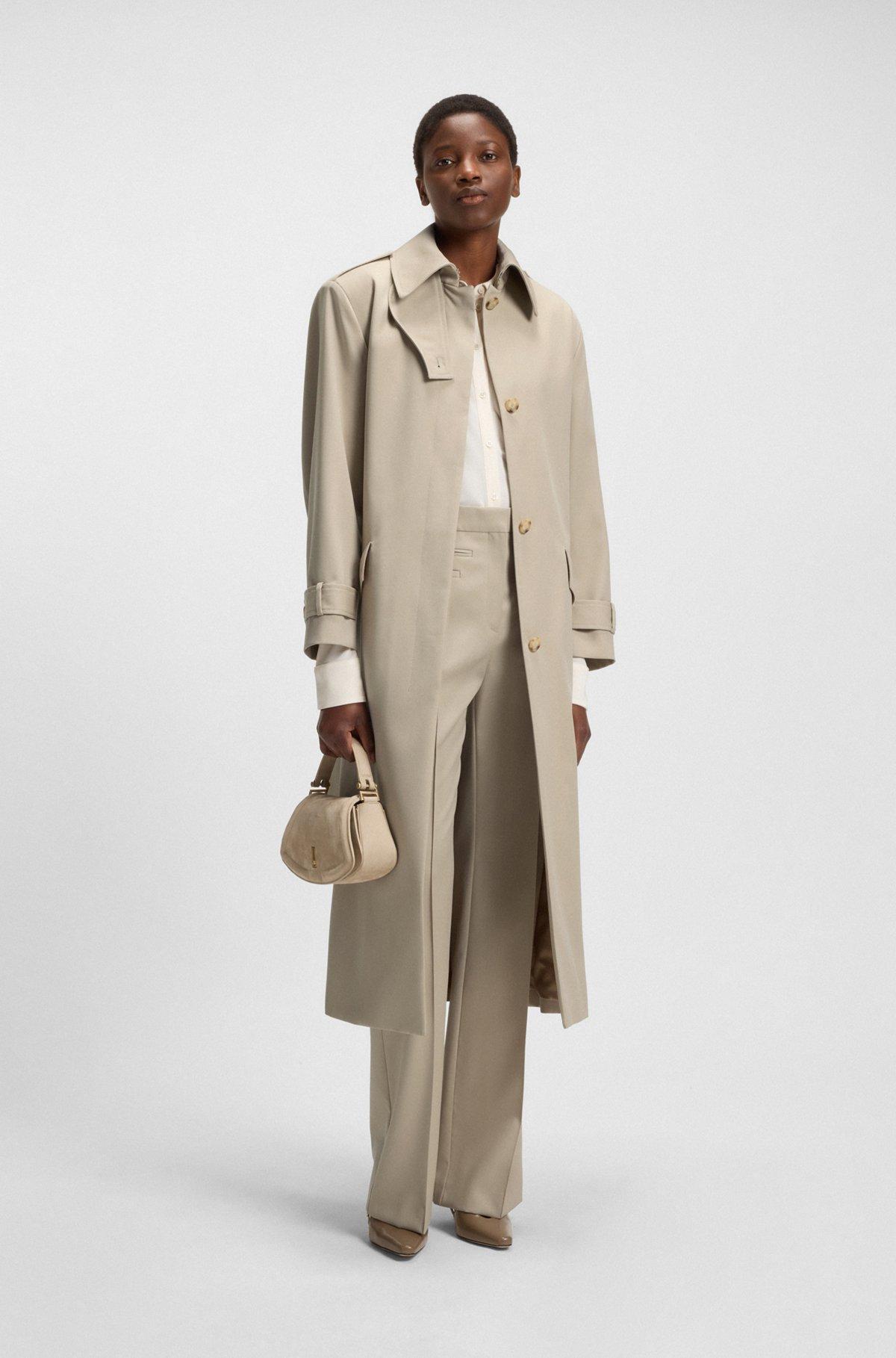 BOSS - Belted trench coat in wool - Light Beige Product Image