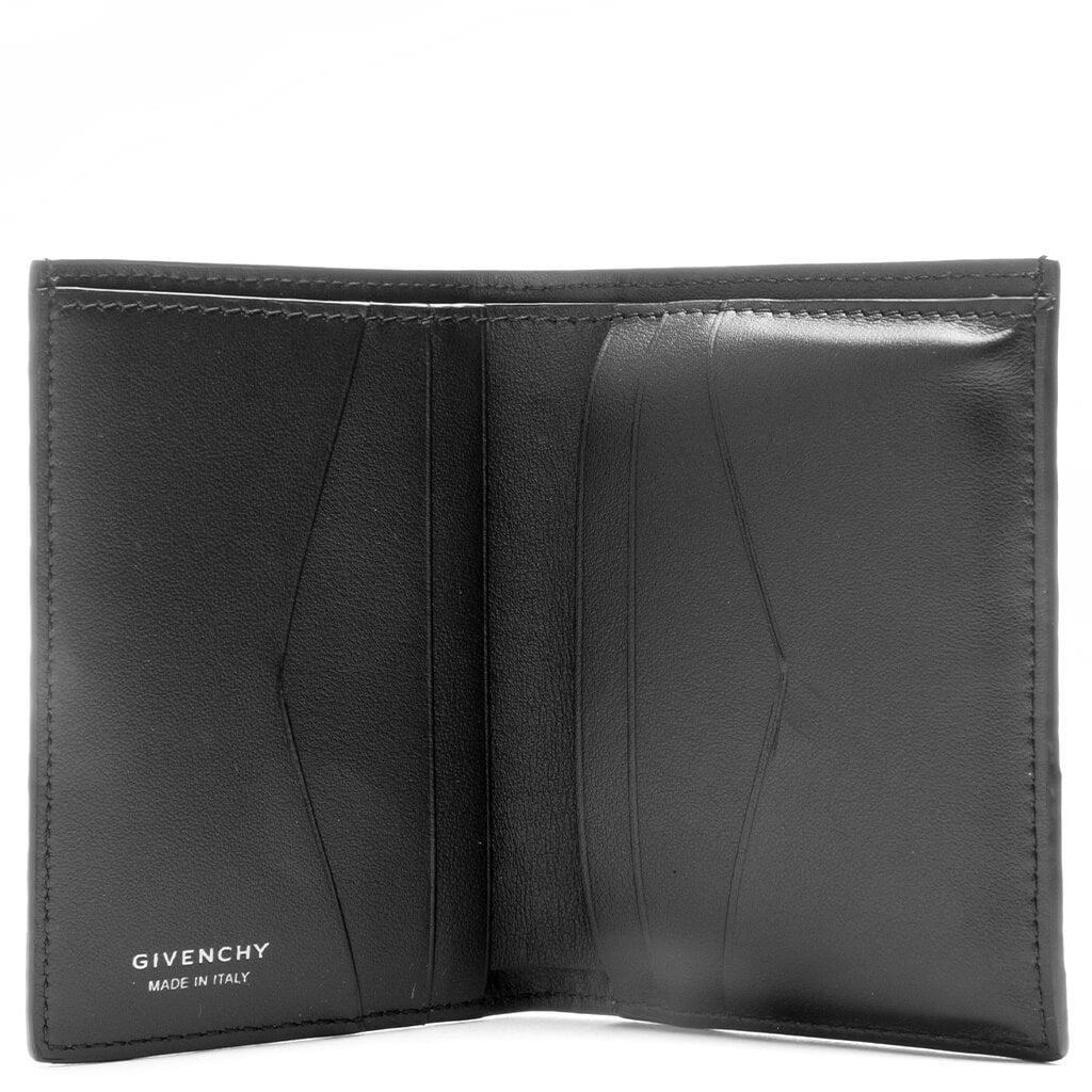 Braided Effect Leather Card Holder - Black Product Image
