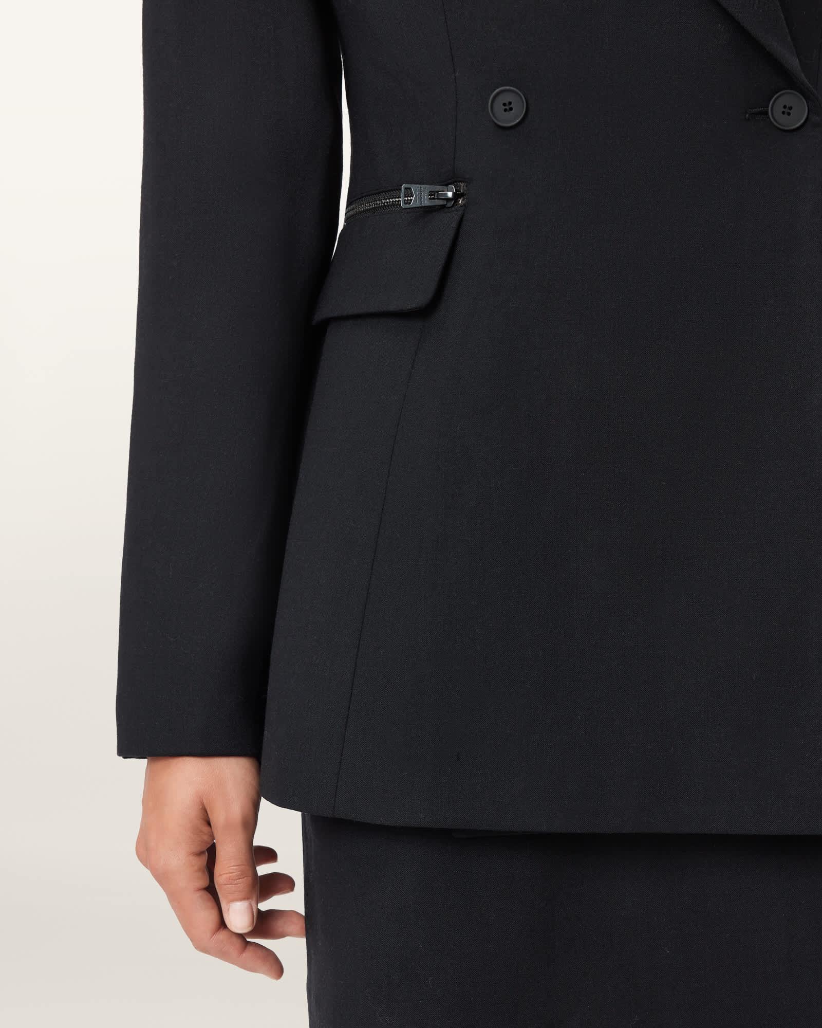 Mimmie Double Breasted Blazer Black | ALLSAINTS US Product Image