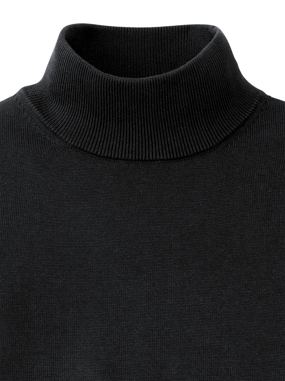Supima Cotton Mock Neck Sweater - Black Product Image